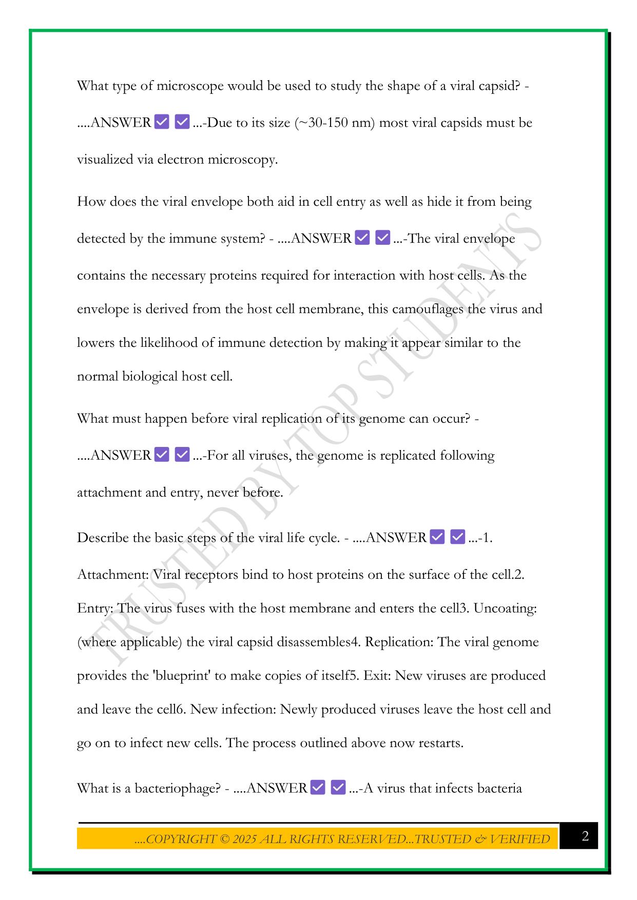PORTAGE LEARNING BIOD 171 MODULE 6 EXAM 2025 QUESTIONS AND ANSWERS