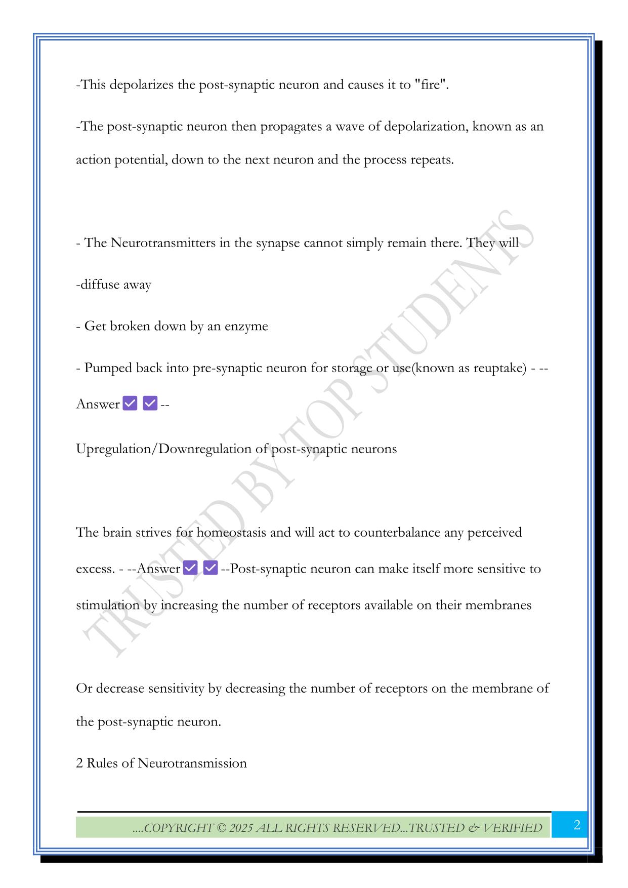 Memorable Psychopharmacology / Stahls Essential Psychopharm Exam 2025 Questions and Answers