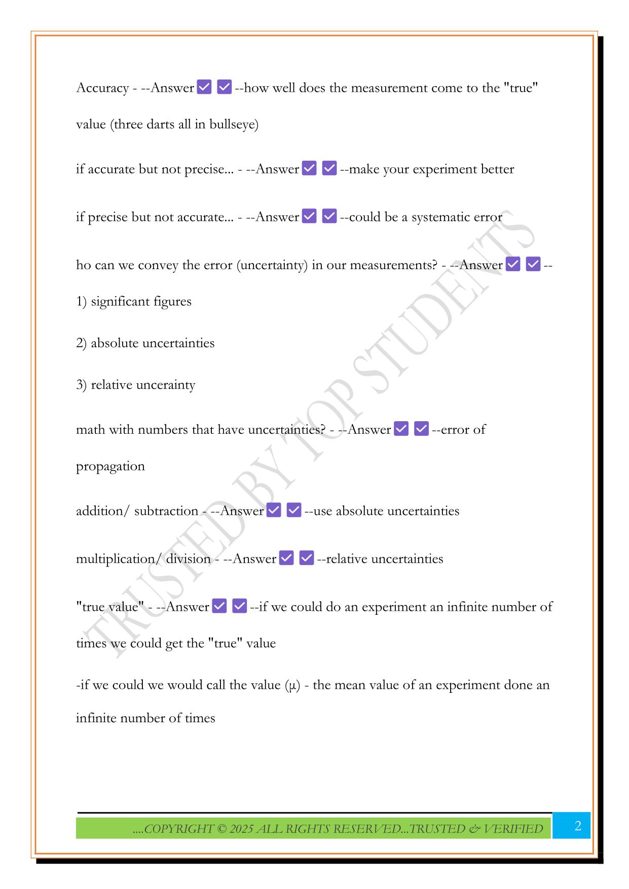 Analytical Chemistry Test 1 2025 Questions and Answers
