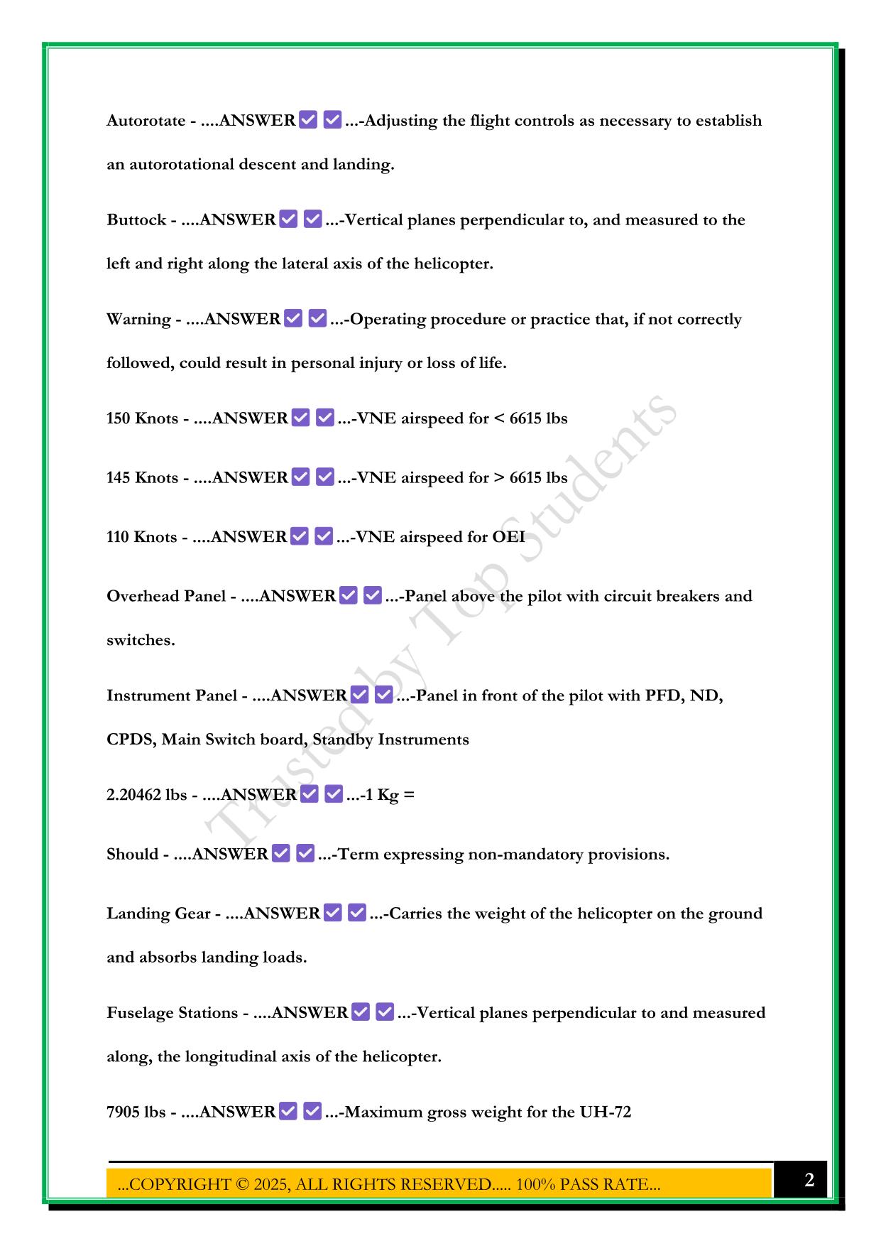 GROUND SCHOOL EXAM 1 2025 QUESTIONS AND ANSWERS