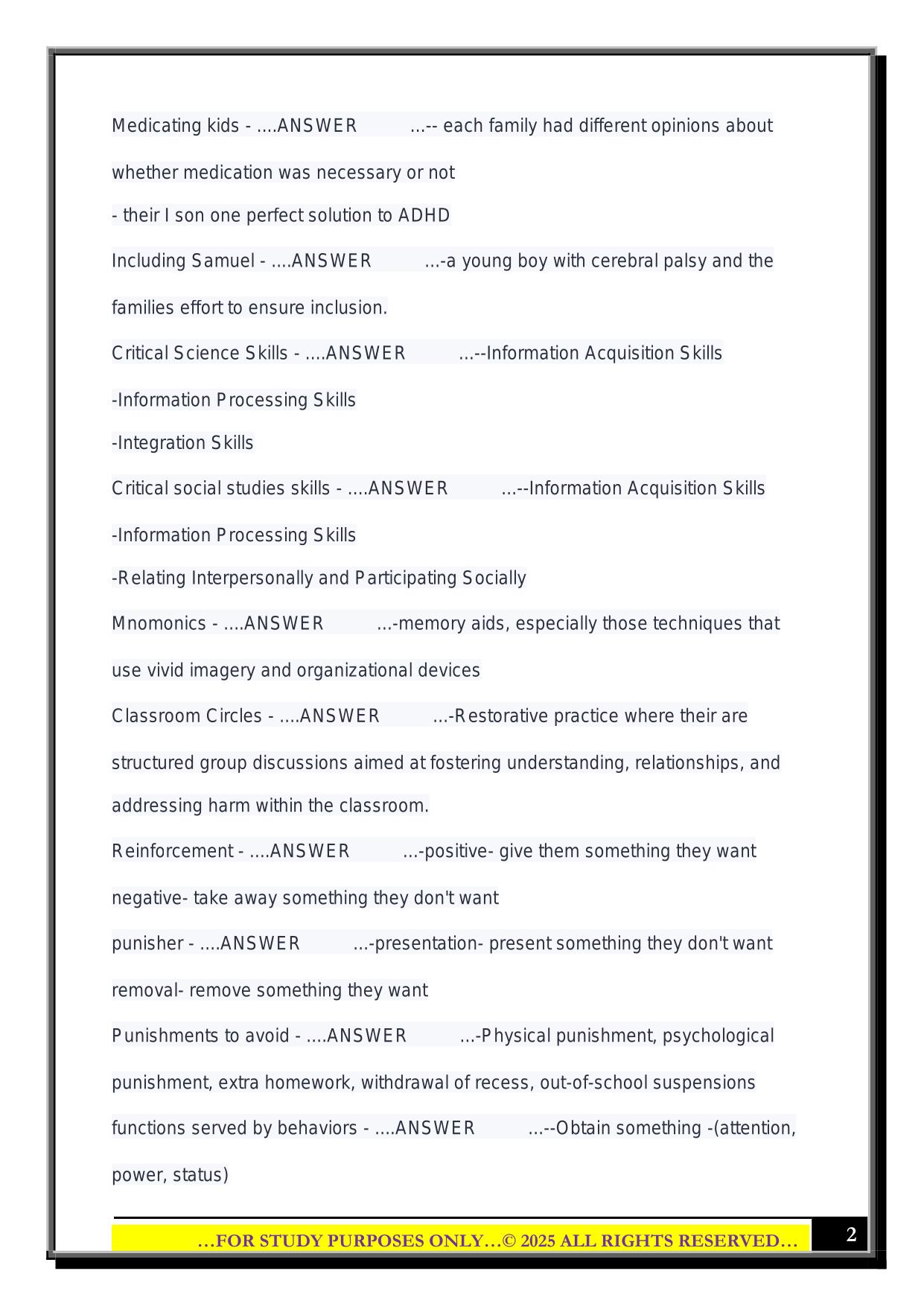ELED 320 Final Exam 2025 Questions and Answers