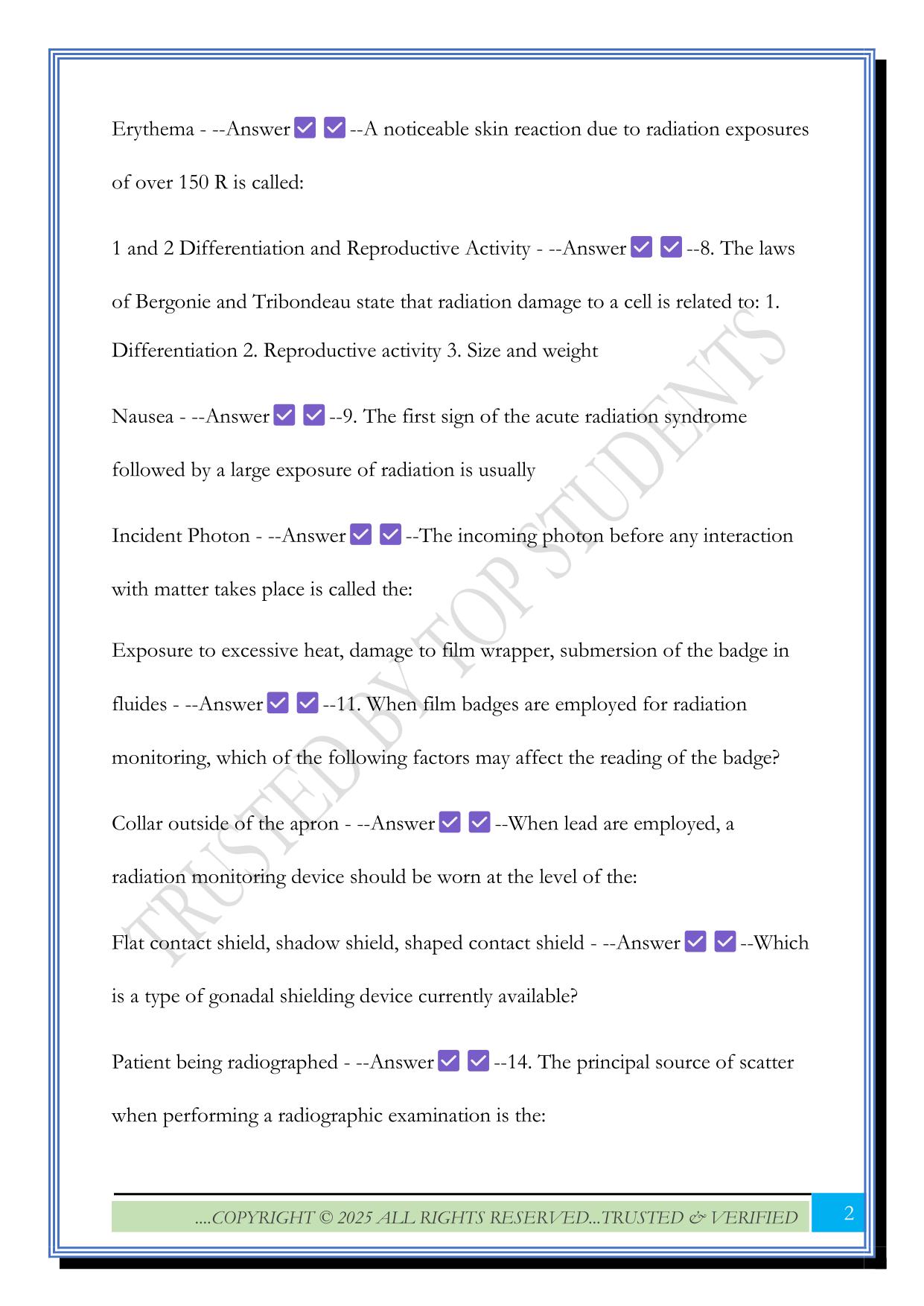 Limited Xray Scope Exam 2025 Questions and Answers