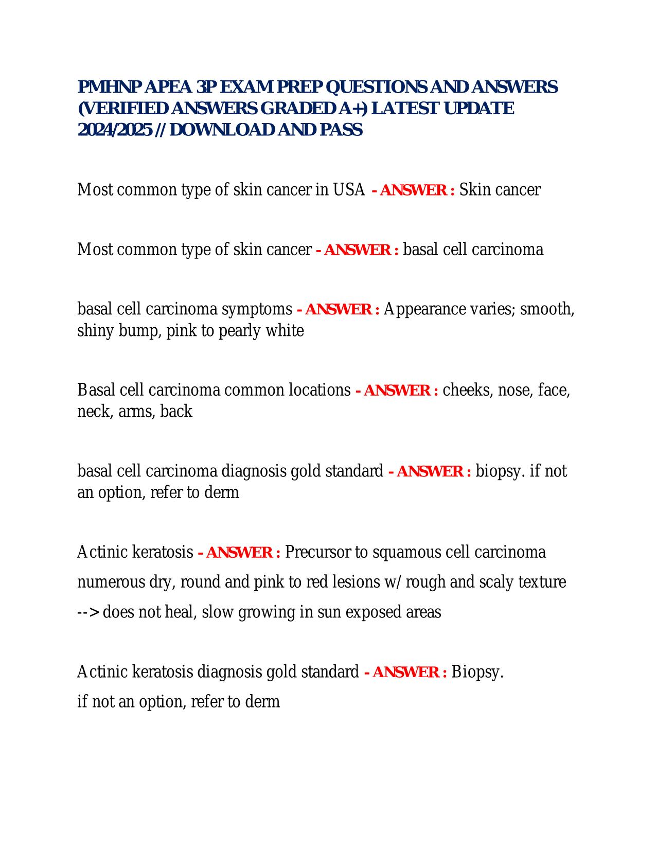 PMHNP APEA 3P EXAM PREP QUESTIONS AND ANSWERS (VERIFIED ANSWERS GRADED A+) LATEST UPDATE 2024/2025 // DOWNLOAD AND PASS