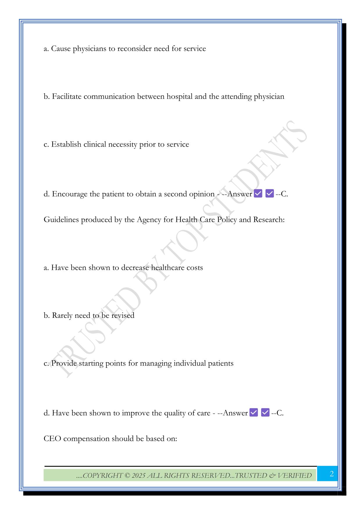practice ACHE BOG test 2025 Questions and Answers