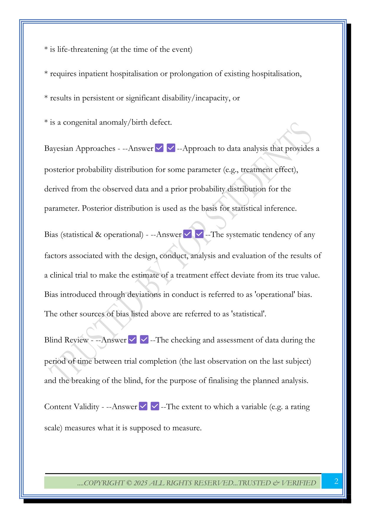 Terms for Review (ACRP CCRA) Exam 2025 Questions and Answers