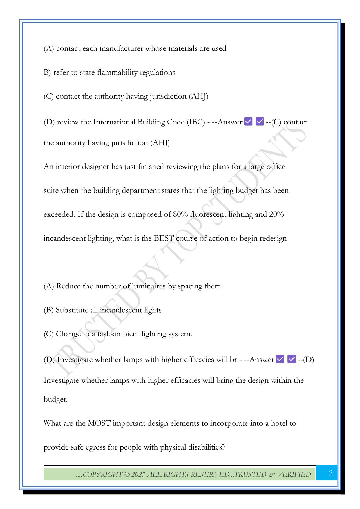 NCIDQ Practice Test 2025 Questions and Answers