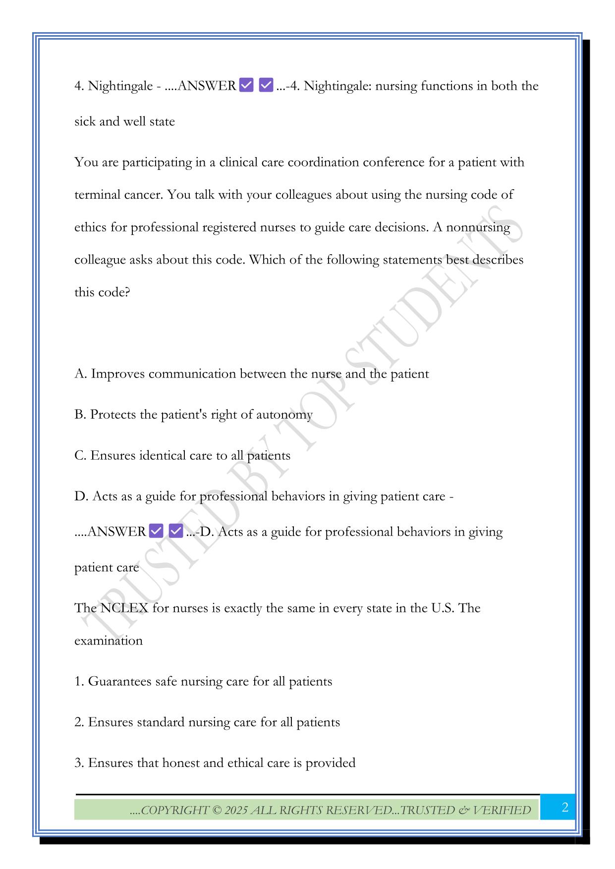 Leadership Ch.1-13 Questions and ATI Ch. 1-5 Exam 2025 Questions and Answers