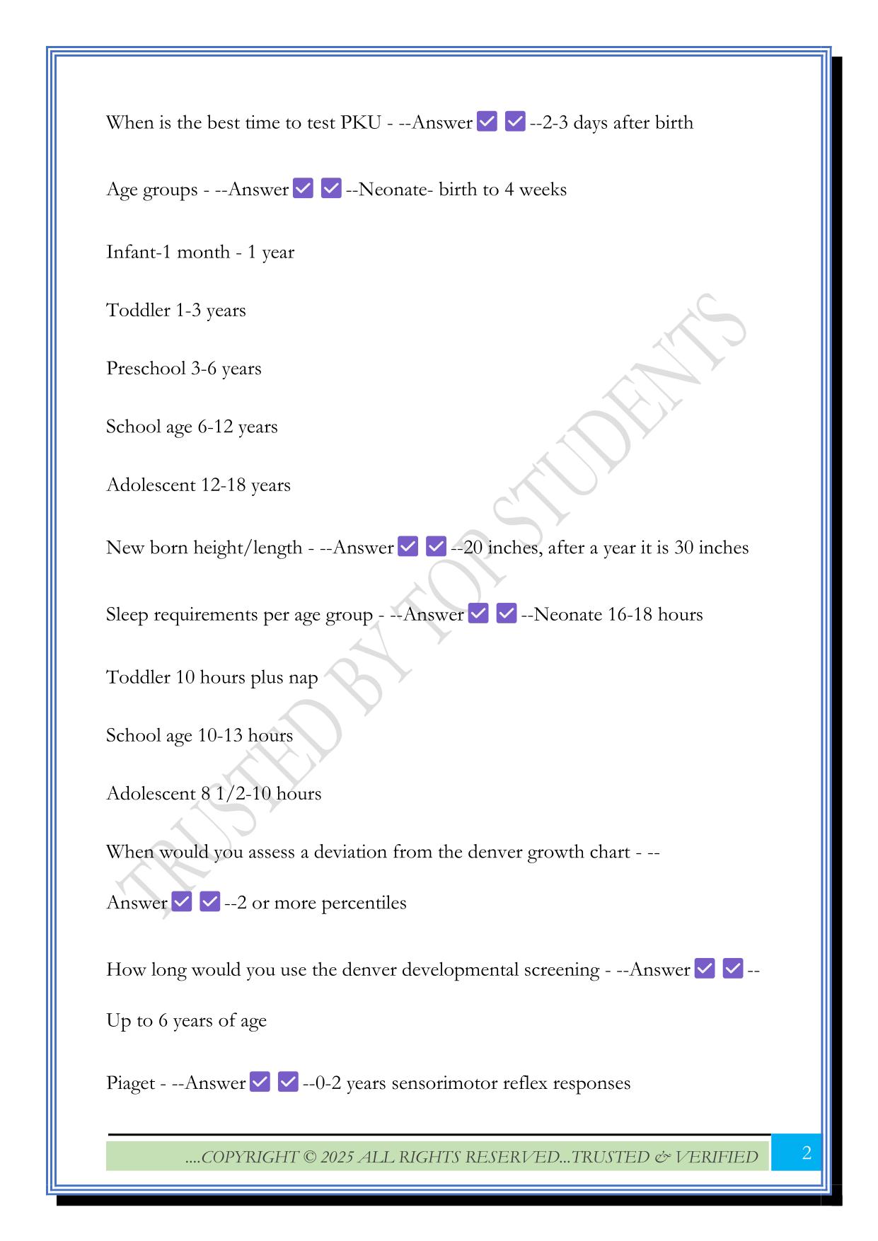 ATI Peds Proctor Exam 2025 Questions and Answers