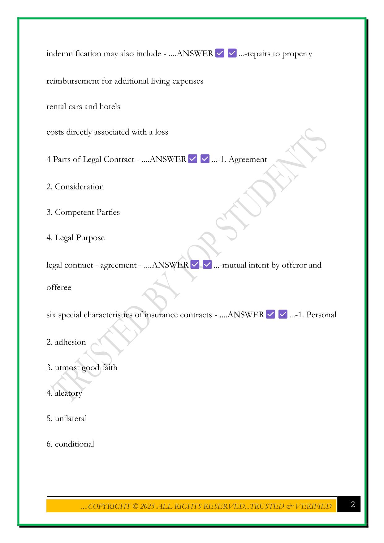 ADJUSTER PRO - INSURANCE ADJUSTER TEST 2025 QUESTIONS AND ANSWERS