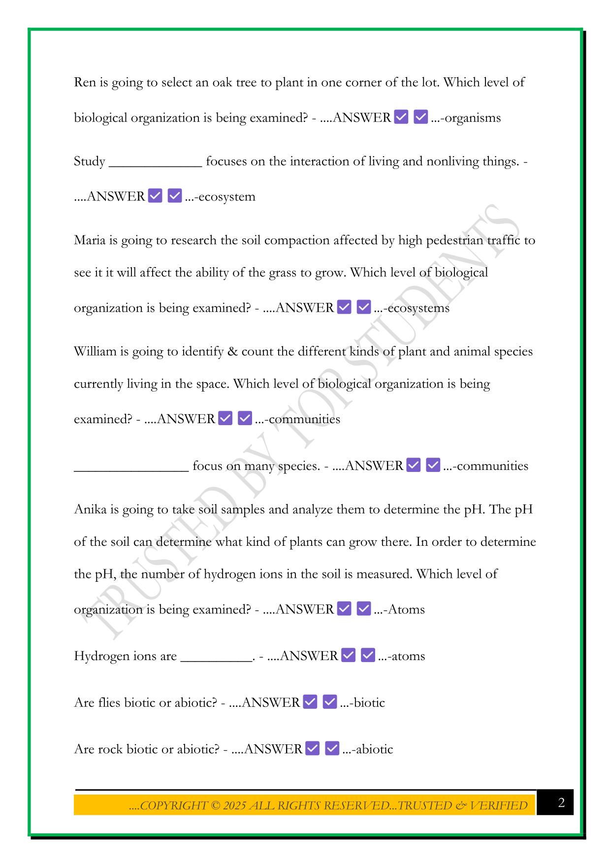 WGUC190 INTRODUCTION TO BIOLOGY MODULE 1 EXAM 2025 QUESTIONS AND ANSWERS