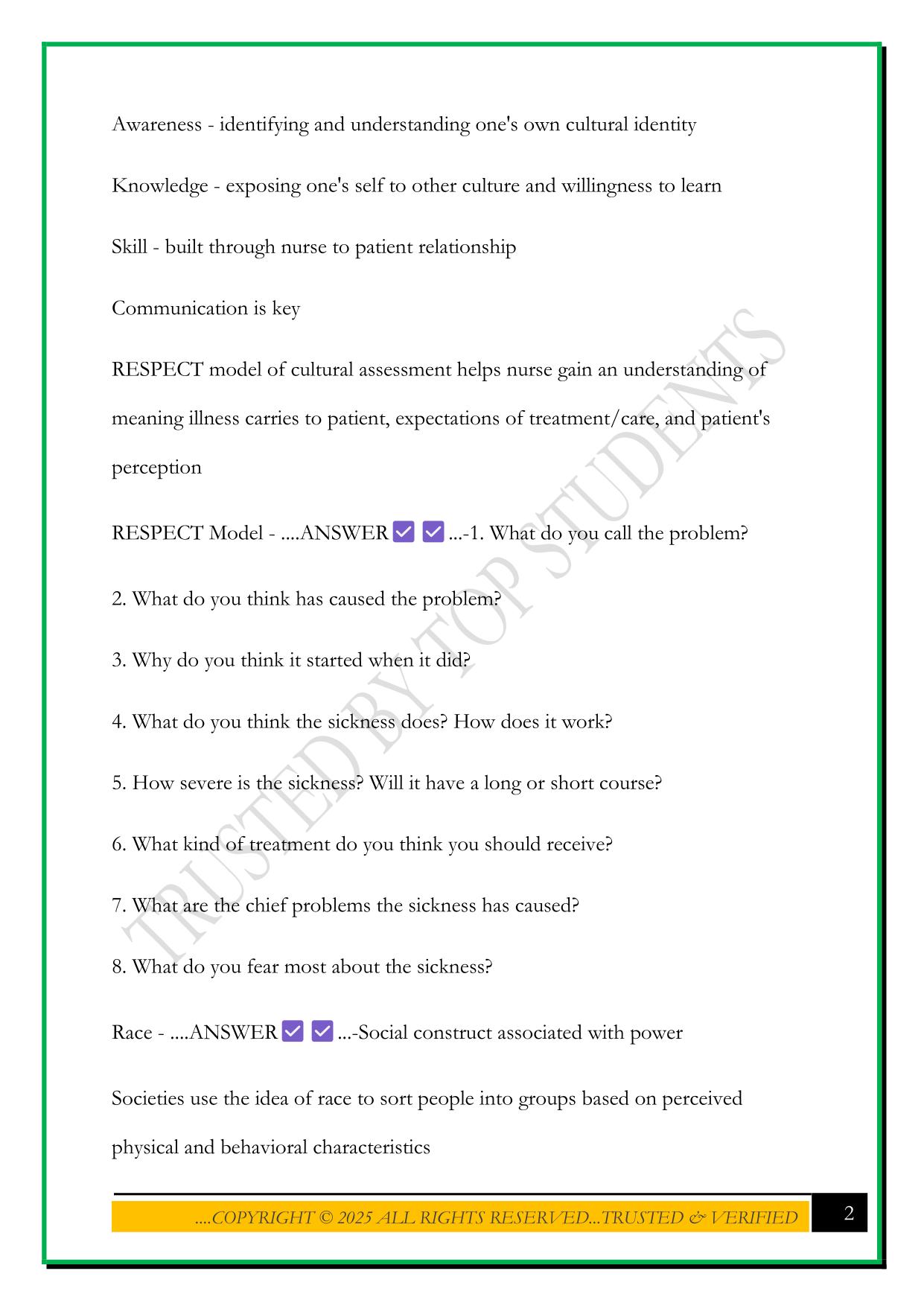 IUPUI HEALTHY POPULATION EXAM 3 2025 QUESTIONS AND ANSWERS