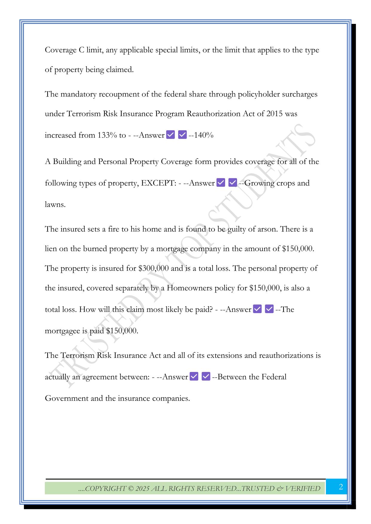 New York Adjuster Exam 2025 Questions and Answers