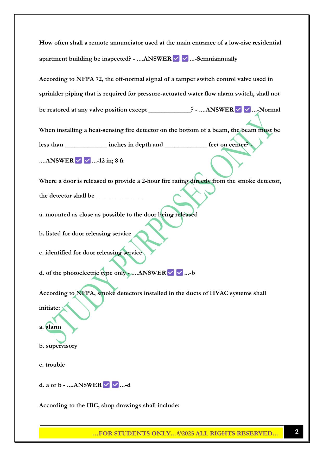 NICET - Fire Alarm Systems (Level 2) Exam 2025 Questions and Answers