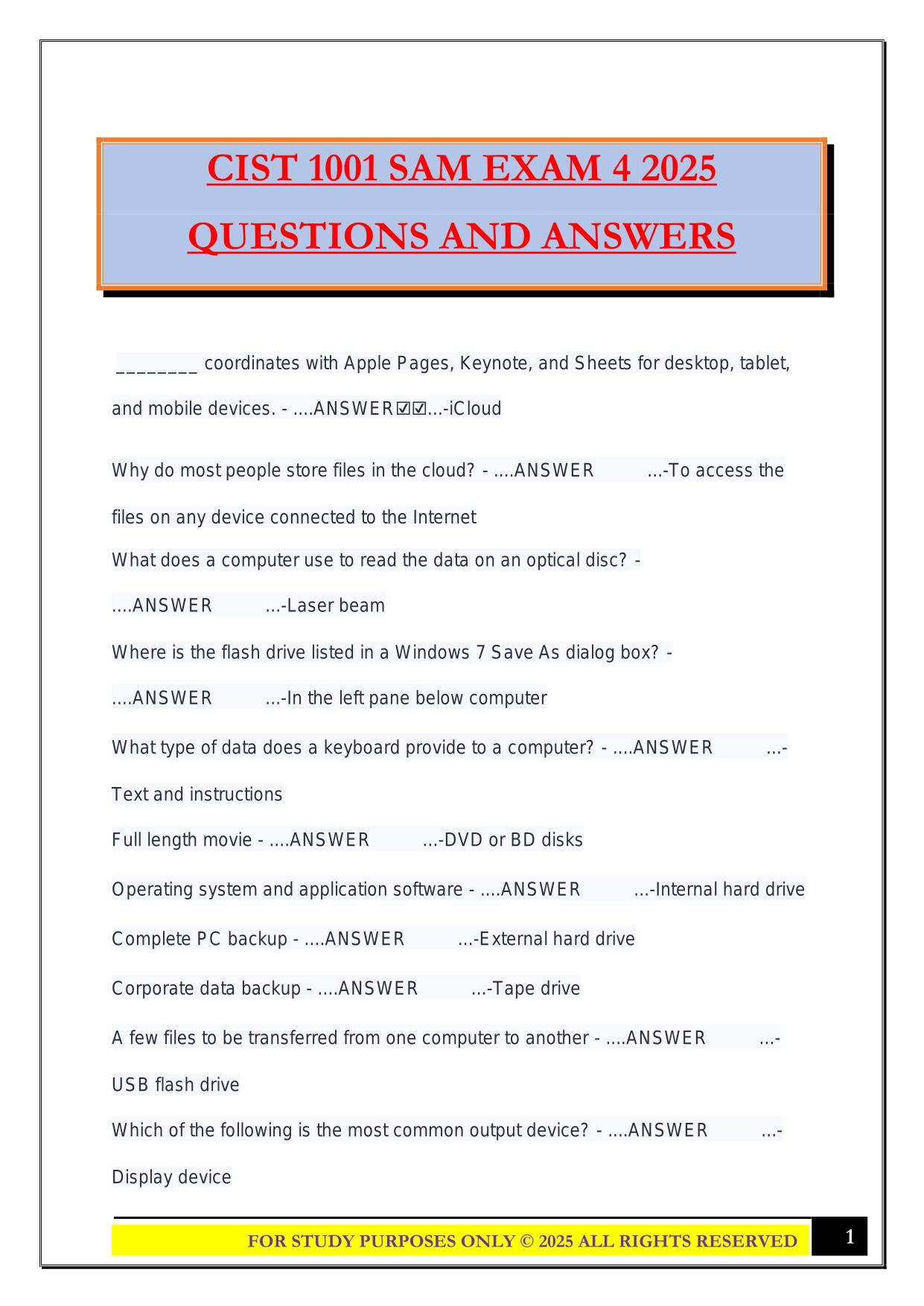 SAM Bundled Exams 2025/2026 |Questions and Answers|100% Pass