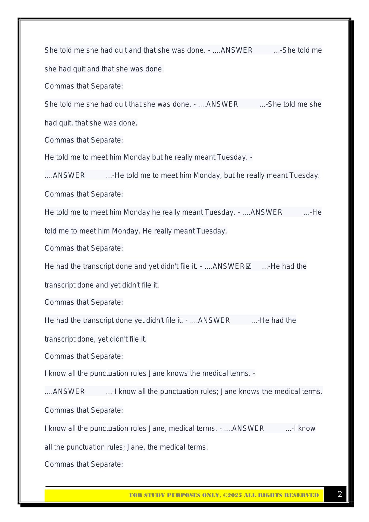 CER Exam 2025 Questions and Answers