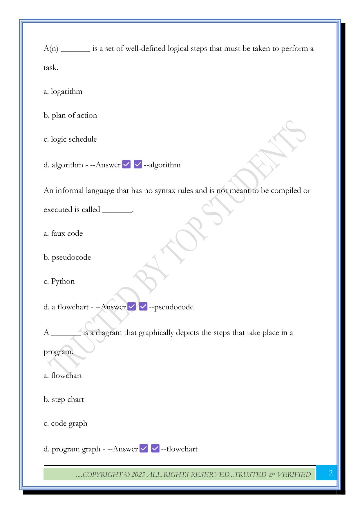 Starting Out with Python, Chapter 2 INSY 3300 Exam 2025 Questions and Answers