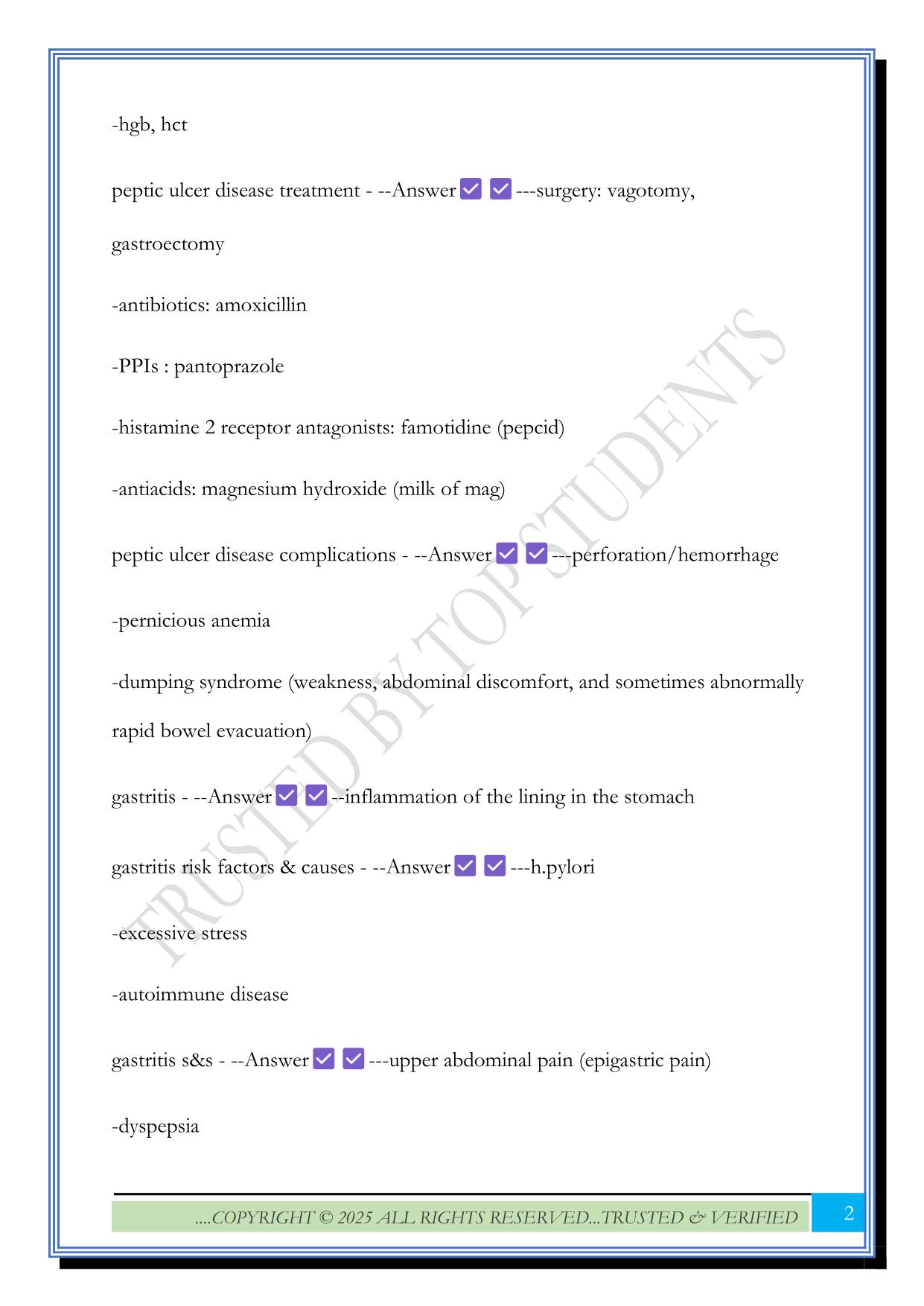 ATI GI Disorders Exam 2025 Questions and Answers