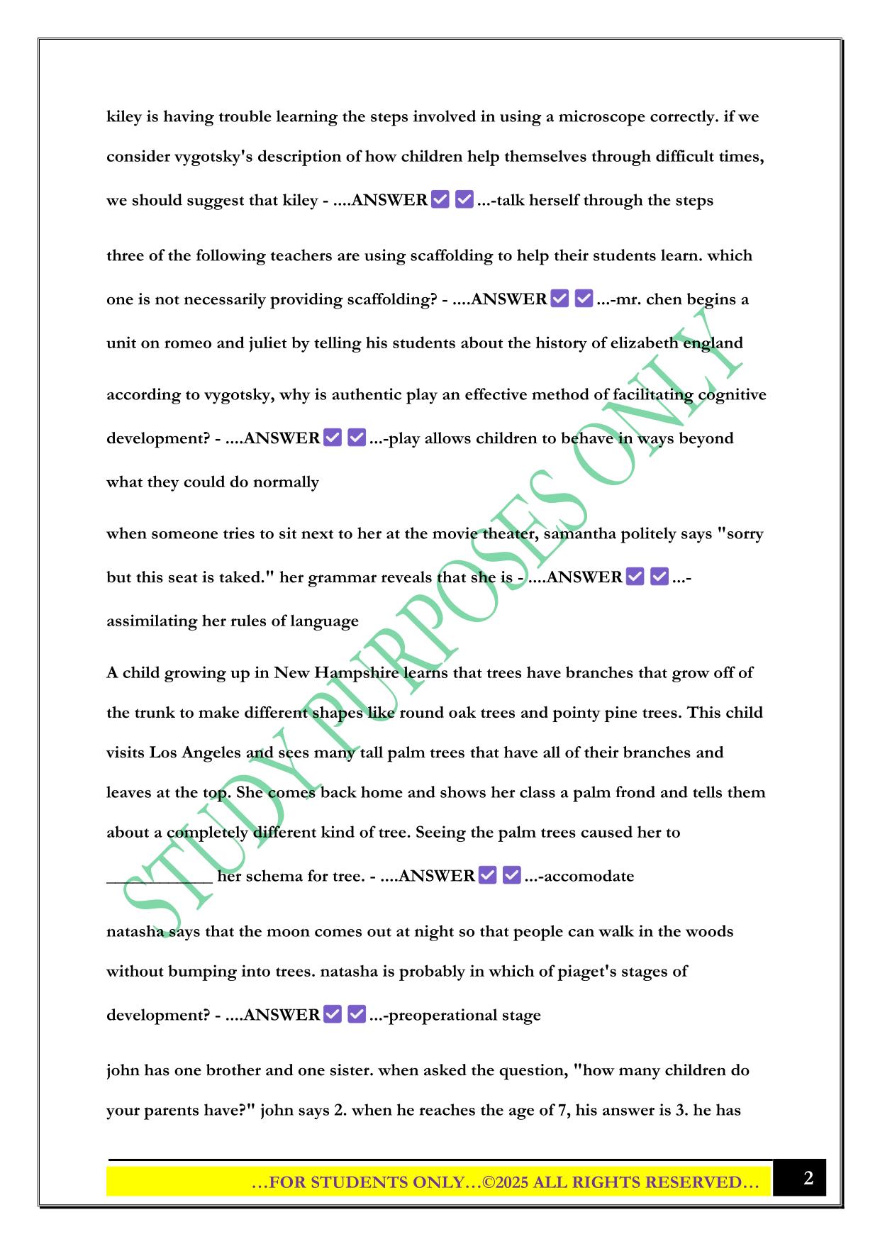ELED 200 Final: QUIZ 2025 QUESTIONS AND ANSWERS