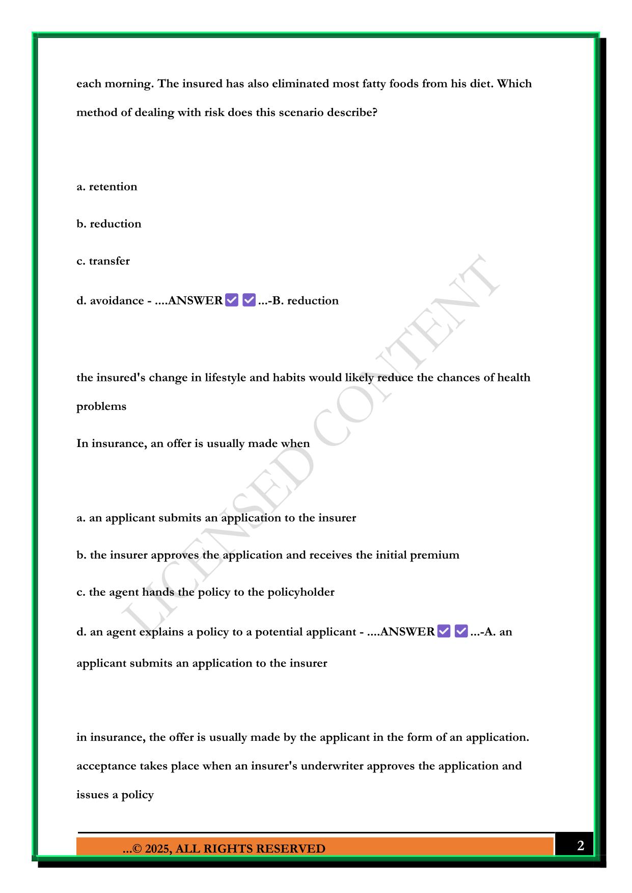 PRIMERICA LIFE INSURANCE EXAM 2025 QUESTIONS AND ANSWERS