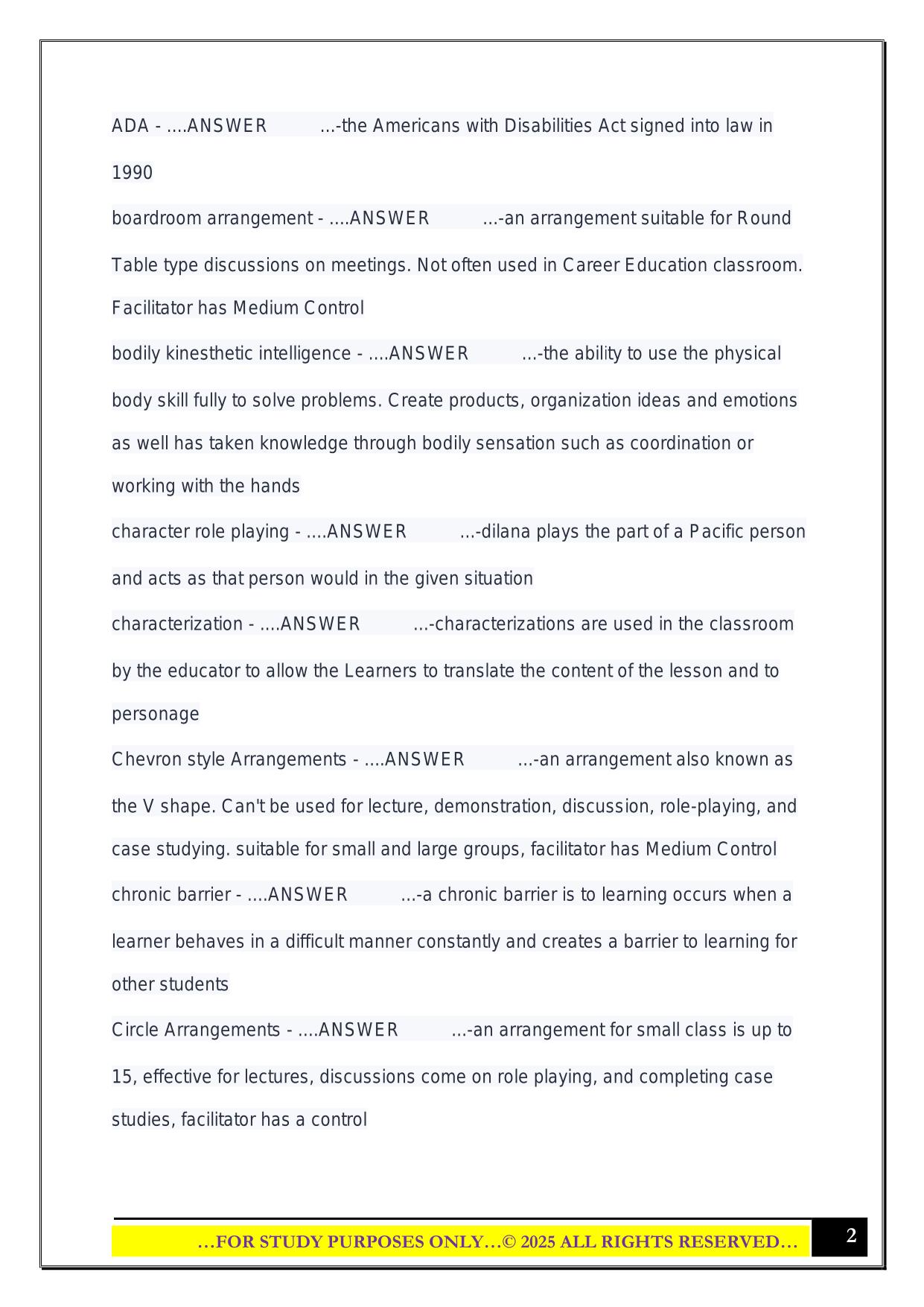 Master educator Exam 2025 Questions and Answers