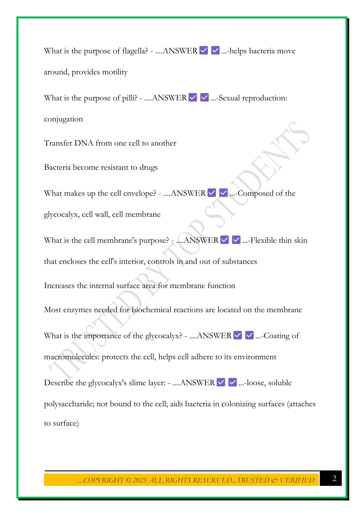 IUPUI MICROBIOLOGY DAVIDSON EXAM 1 2025 QUESTIONS AND ANSWERS