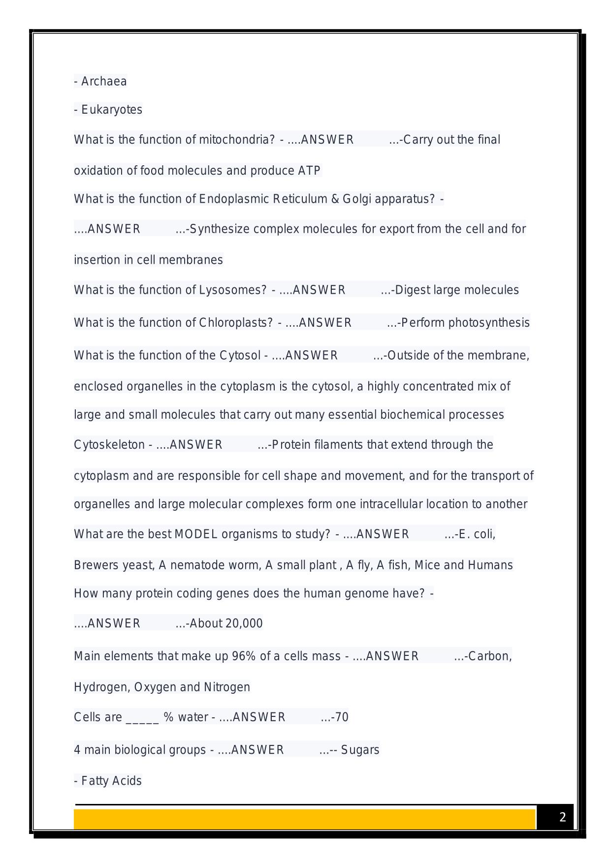 BIO 322 EXAM 1 - Syracuse University 2025 Questions and Answers