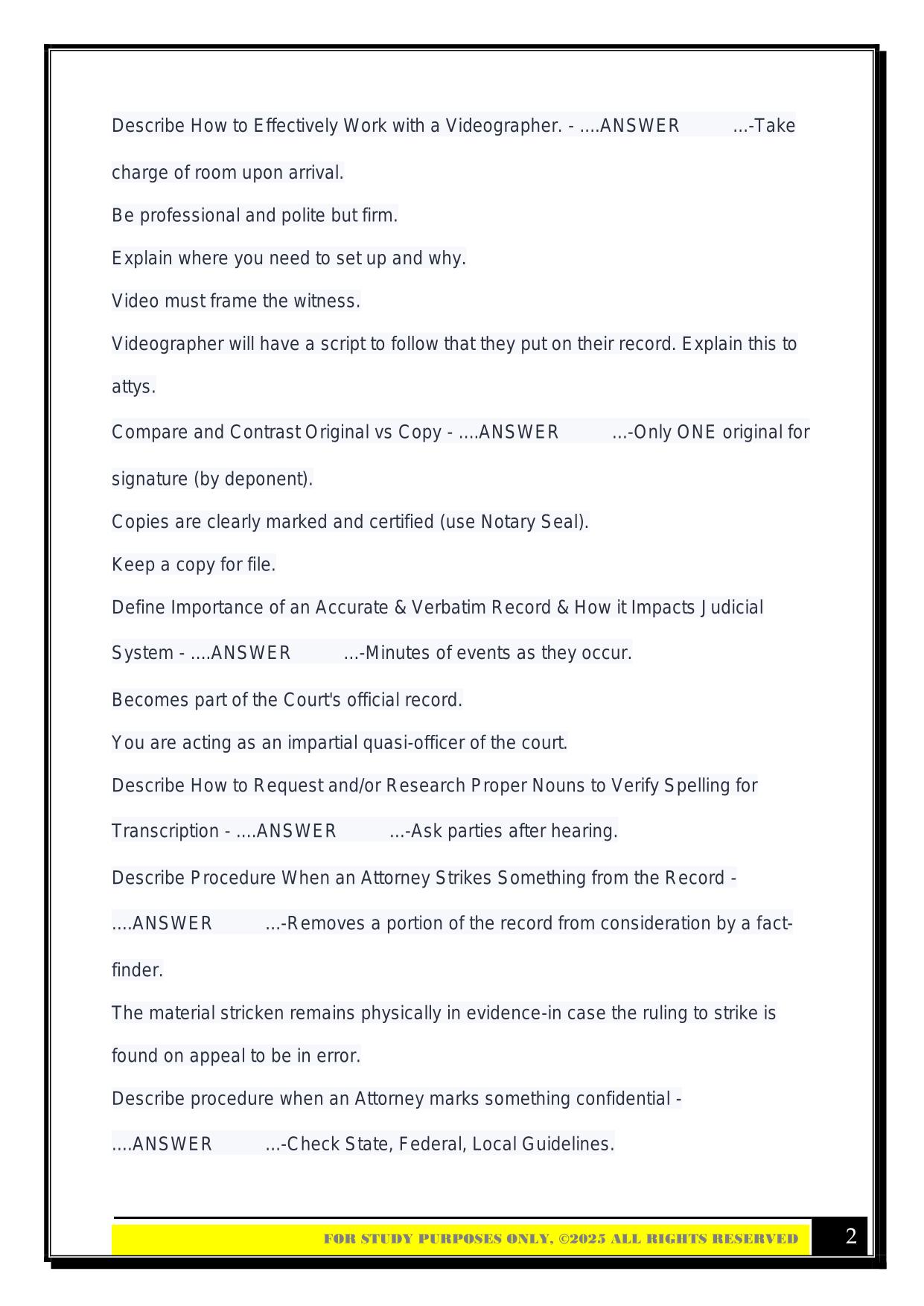 AAERT- CER Exam 2025 Questions and Answers