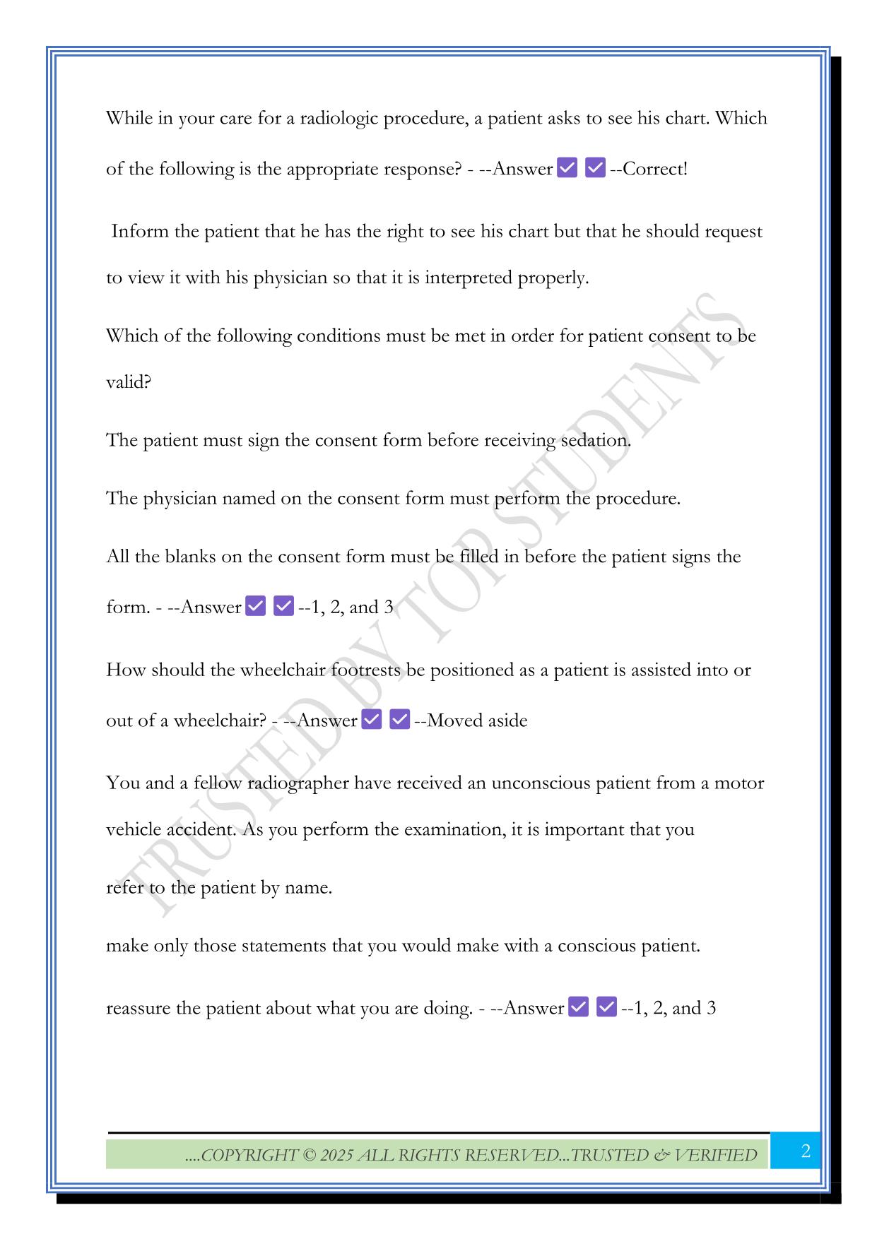 LMRT assessment #1(2025) Exam Questions and Answers