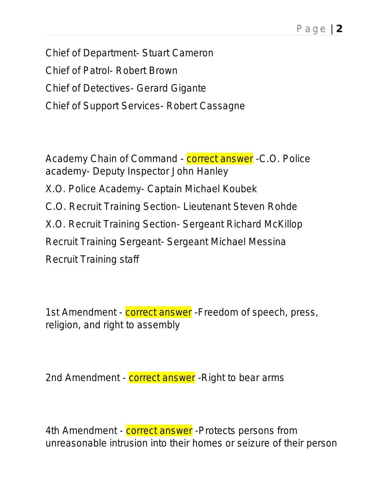 SUFFOLK POLICE ACADEMY COMP 1 MATERIAL BRAND NEW ACTUAL EXAM WITH ANSWERS.