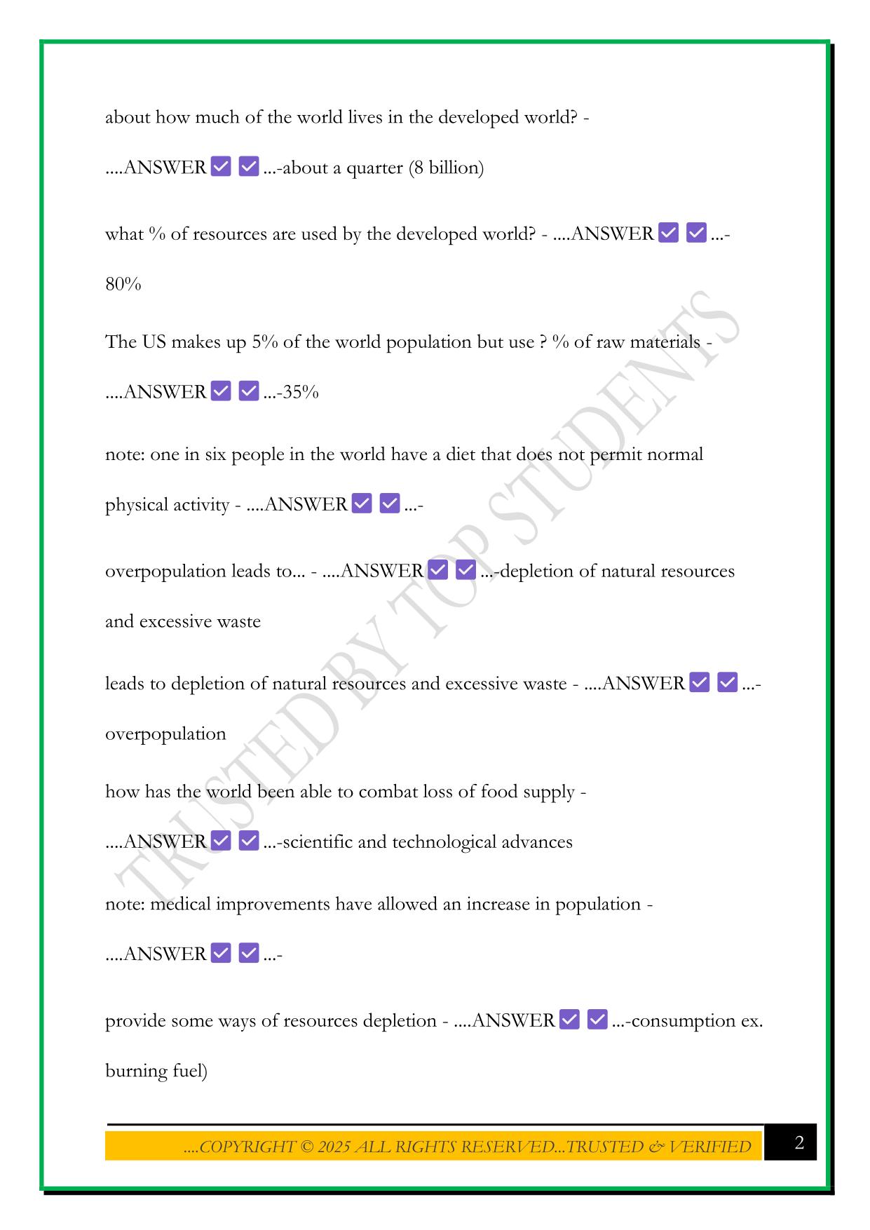 NATS 1510 – HISTORY OF THE ENVIRONMENT FINAL EXAM 2025 QUESTIONS AND ANSWERS