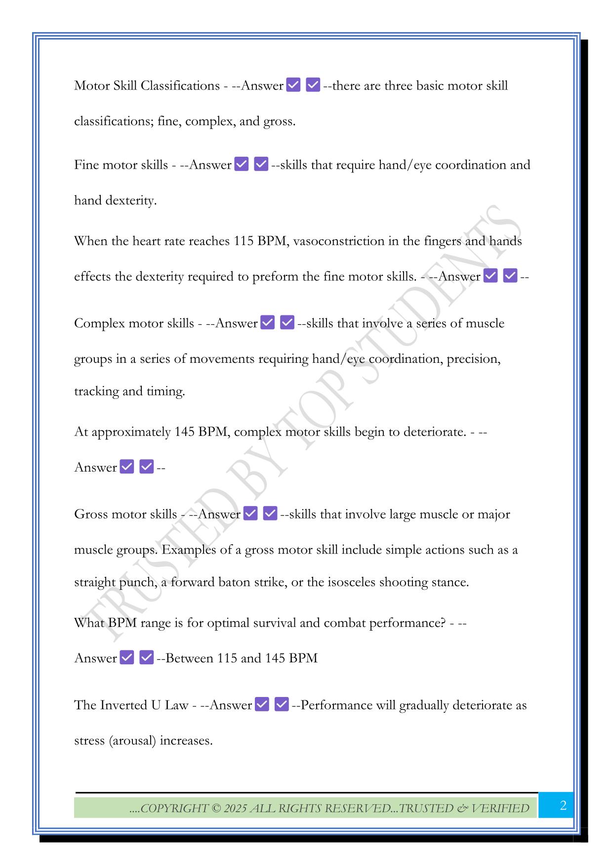 HFRG Defensive Tactics Exam 2025 Questions and Answers