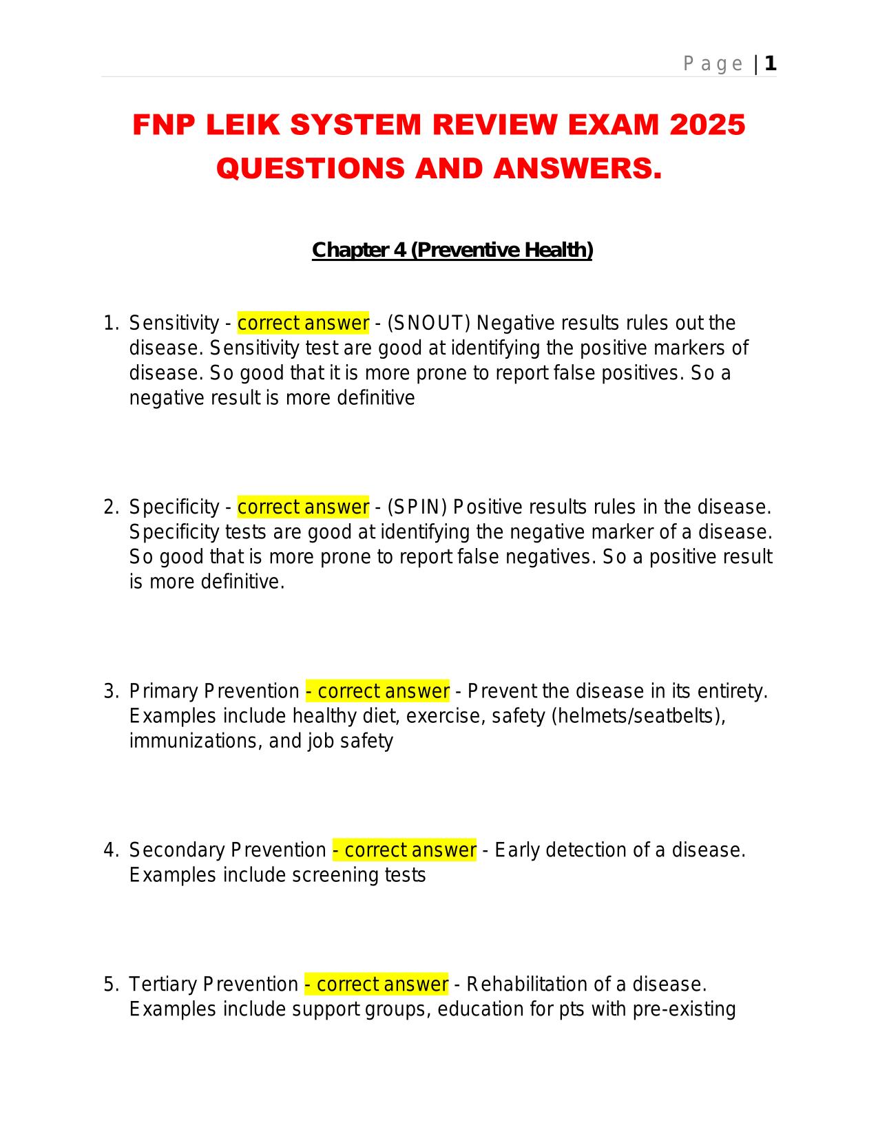FNP LEIK SYSTEM REVIEW EXAM 2025 QUESTIONS AND ANSWERS.