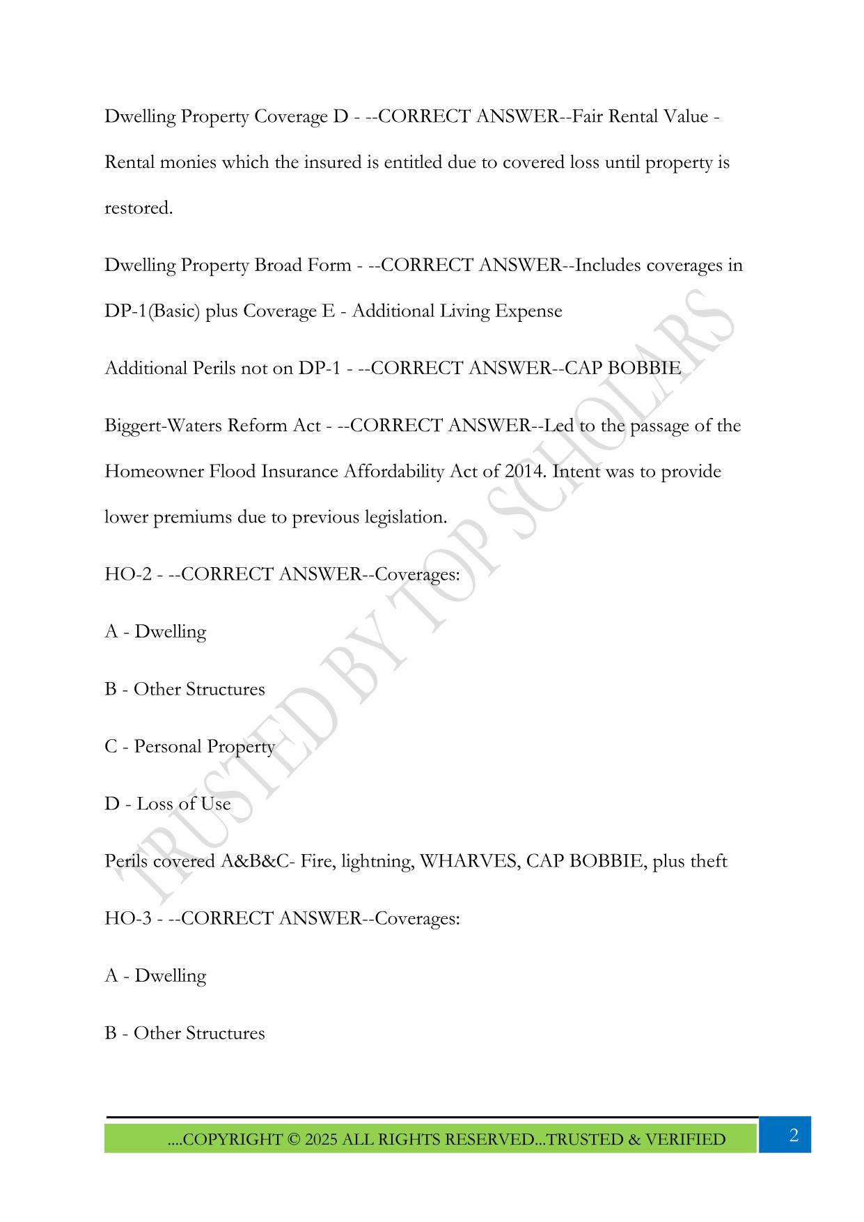 FL General Lines 2-20 Exam 2025 Questions and Answers