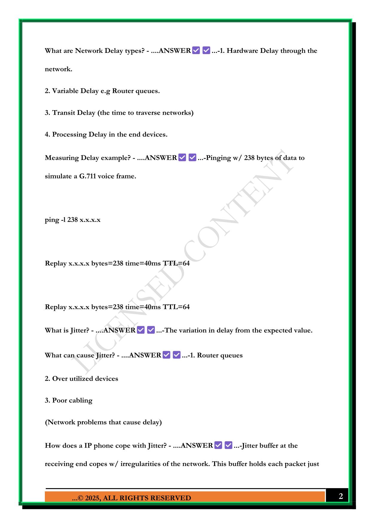 QUALITY OF SERVICE (QOS) EXAM 2025 QUESTIONS AND ANSWERS