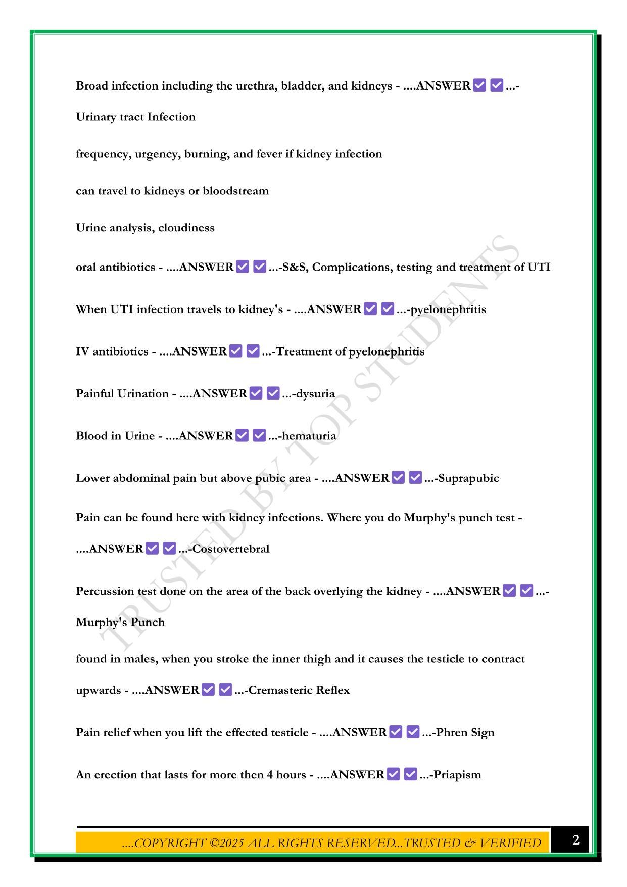 GCU BIO-322 FINAL EXAM 2025 QUESTIONS AND ANSWERS