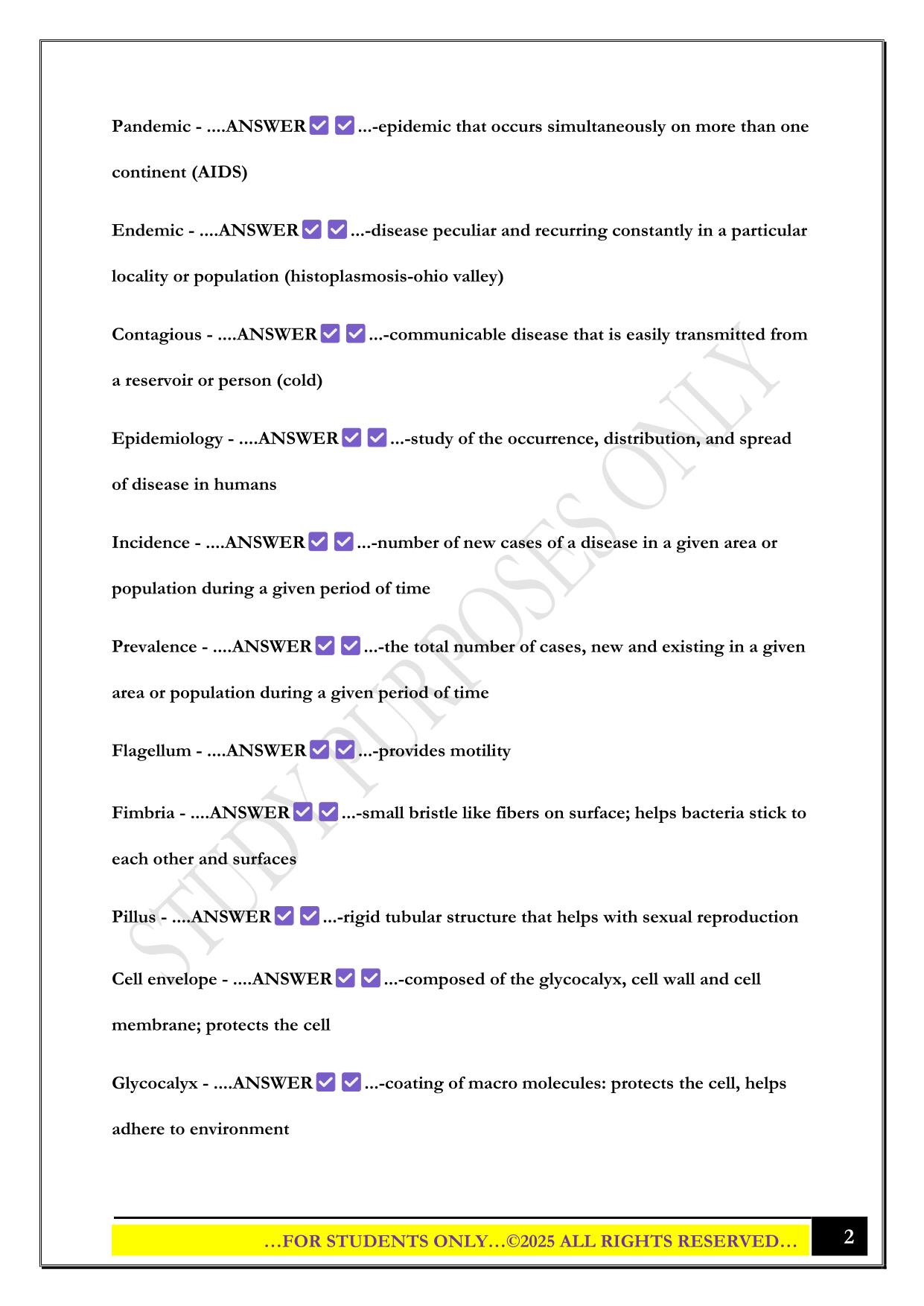 Microbiology IUPUI Exam 1 2025 Questions and Answers