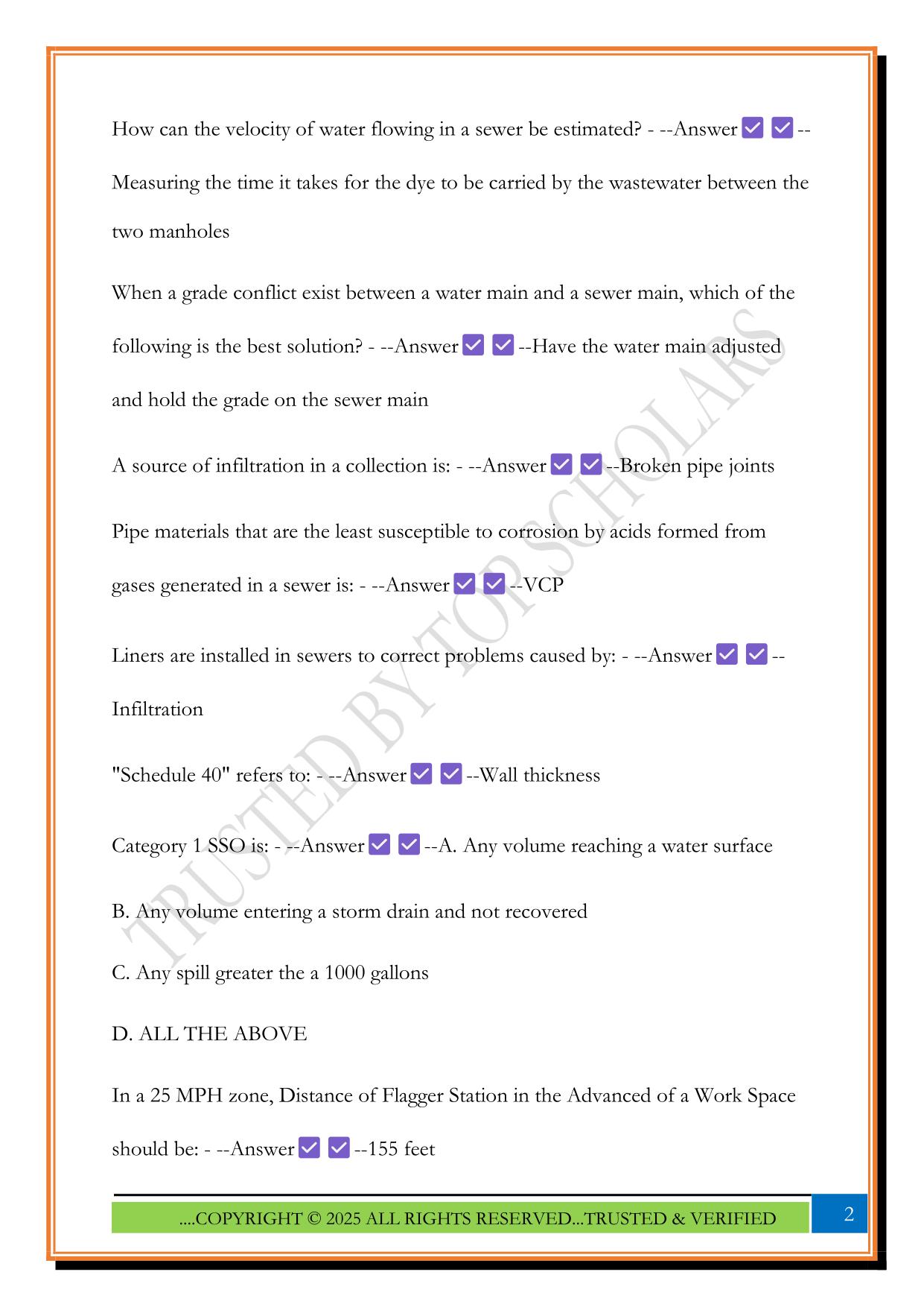 CWEA Exam 2025 Questions and Answers
