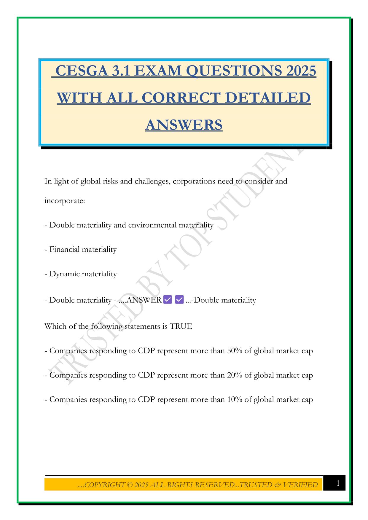 CESGA 3.1 EXAM QUESTIONS 2025 WITH ALL CORRECT DETAILED ANSWERS