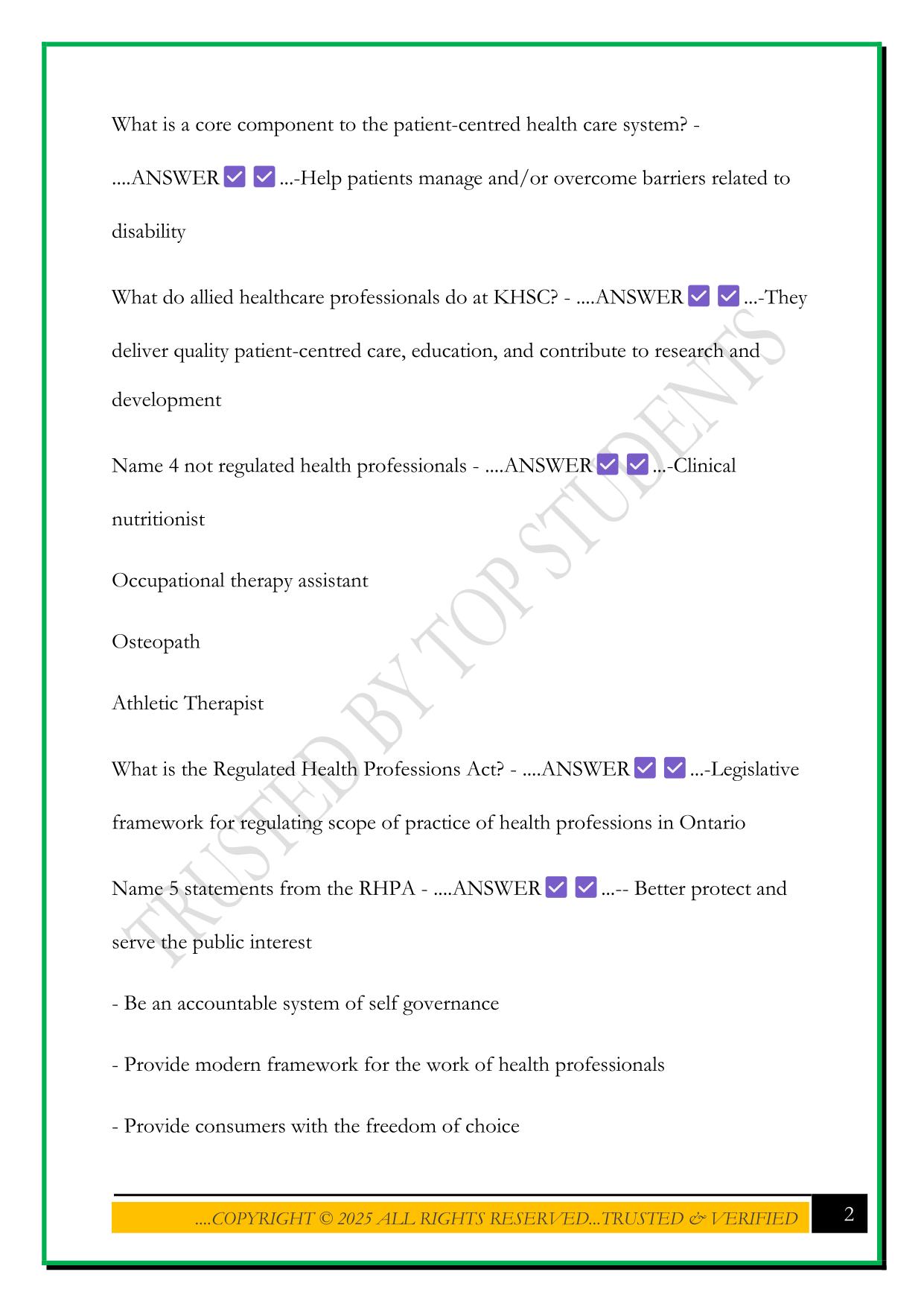 KNPE 400 - TEST #1 2025 QUESTIONS AND ANSWERS
