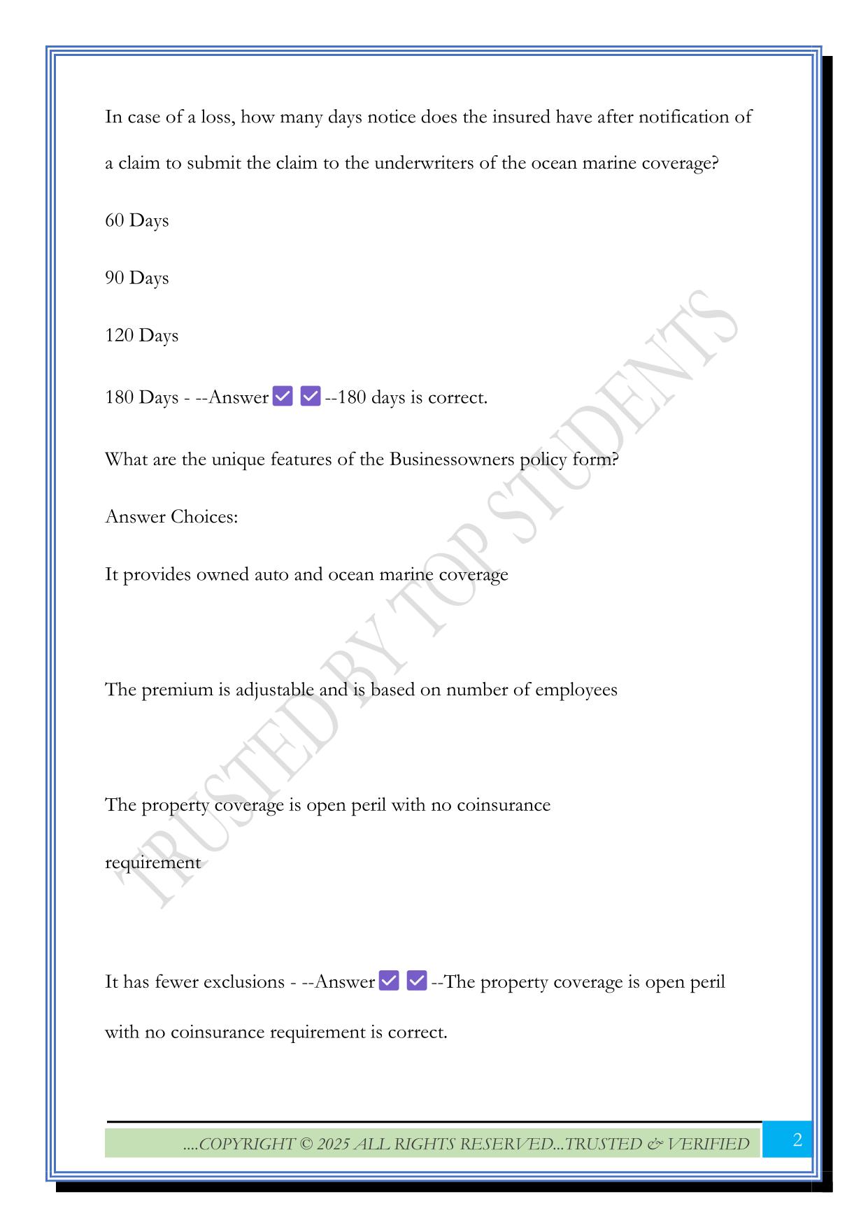 NY General Adjuster test 2025 Questions and Answers
