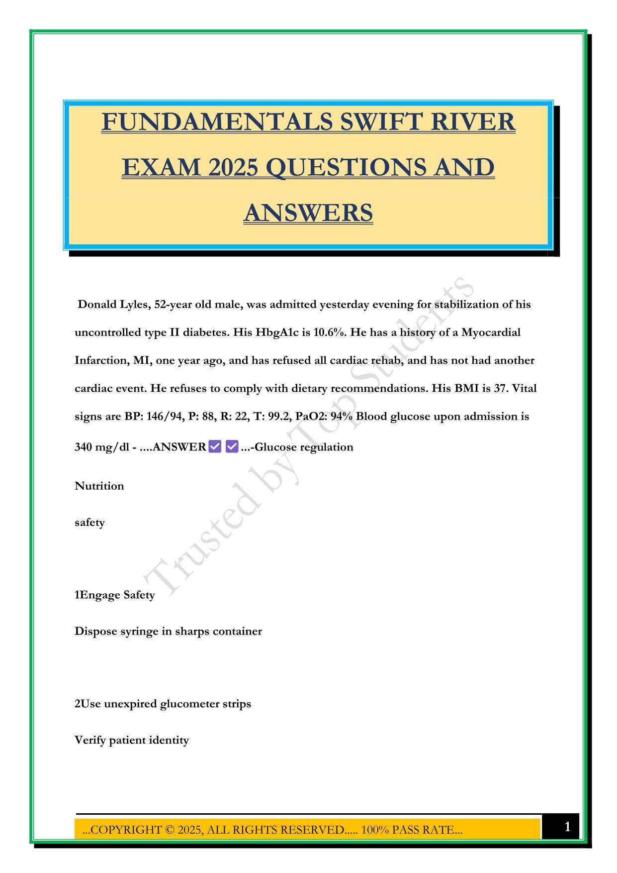 FUNDAMENTALS SWIFT RIVER EXAM 2025 QUESTIONS AND ANSWERS