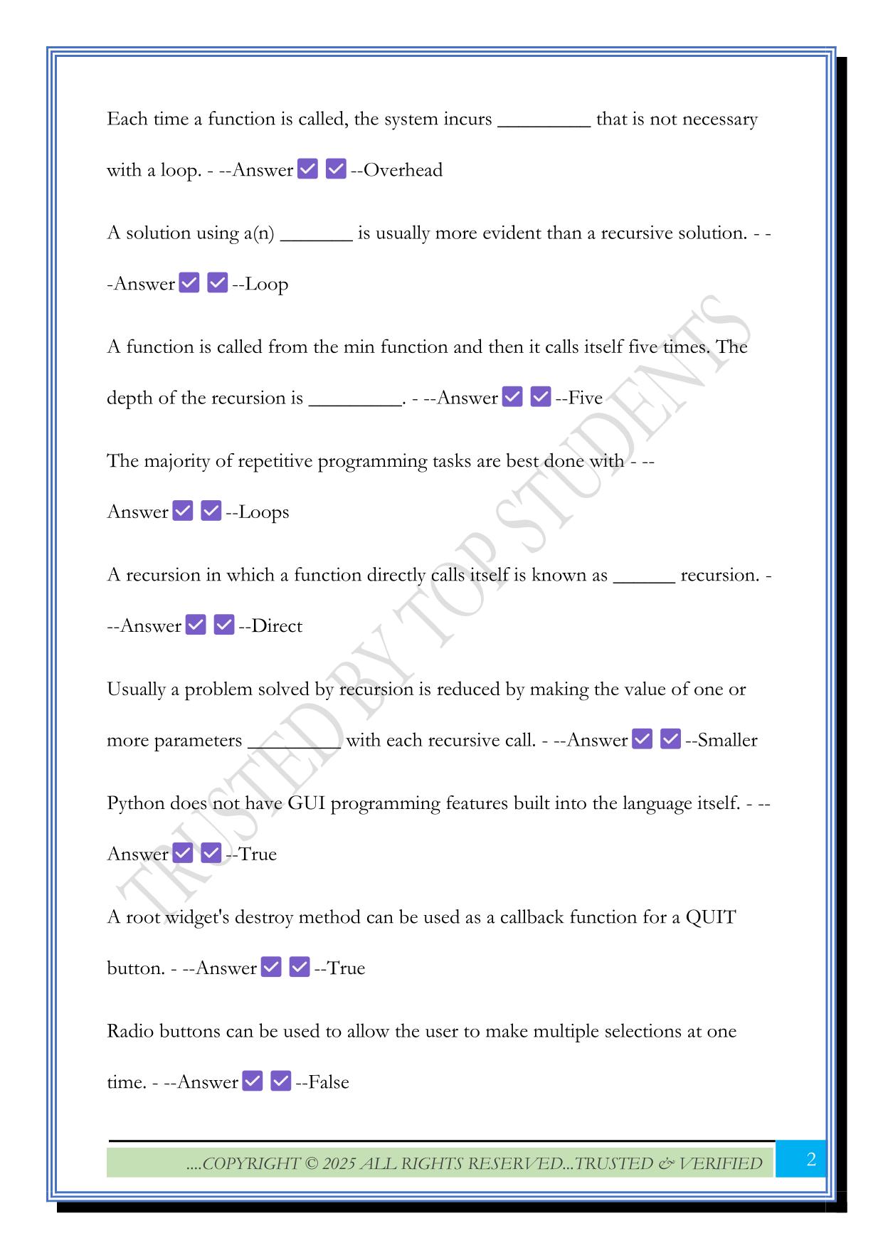 INSY 3300- (Python) Final exam 2025 Questions and Answers