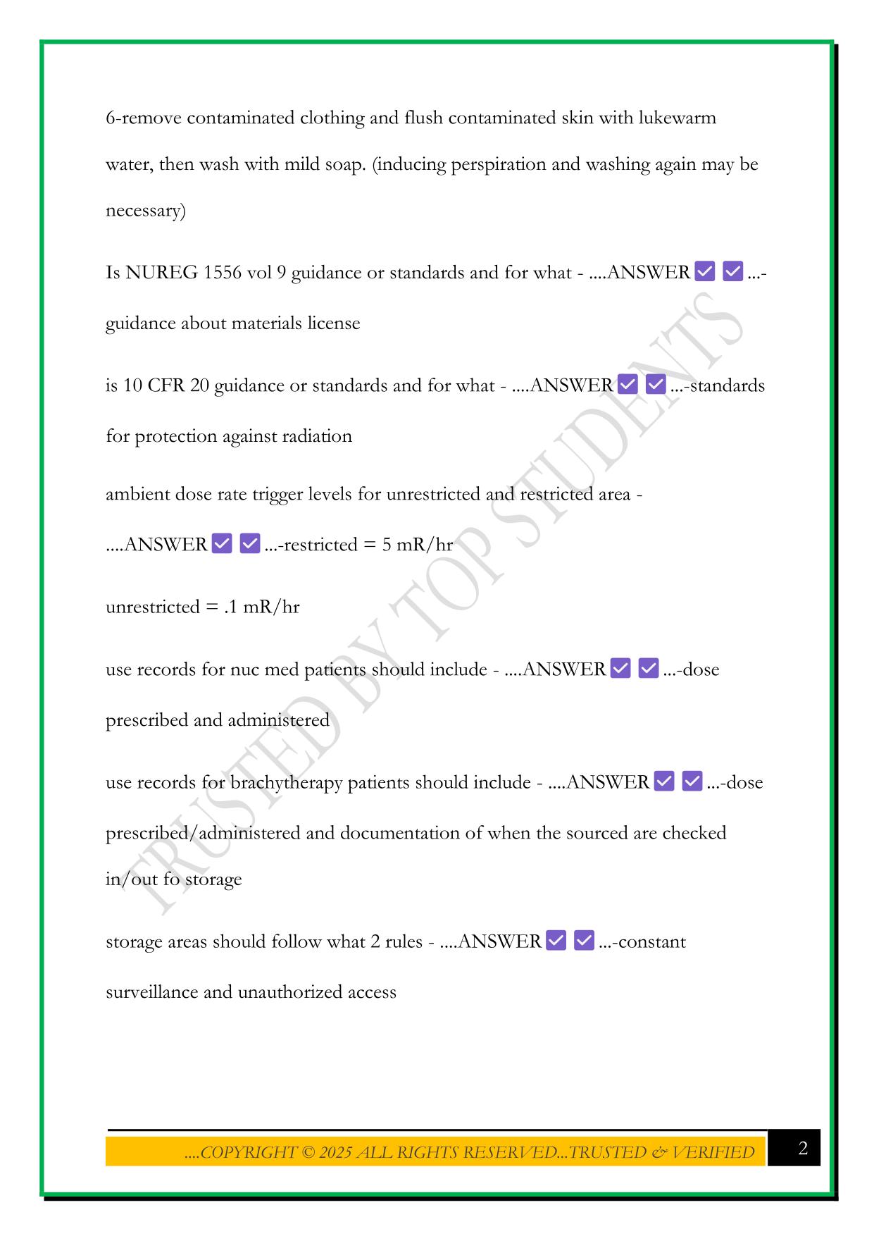 HEALTH PHYSICS ORAL EXAM 2025 QUESTIONS AND ANSWERS