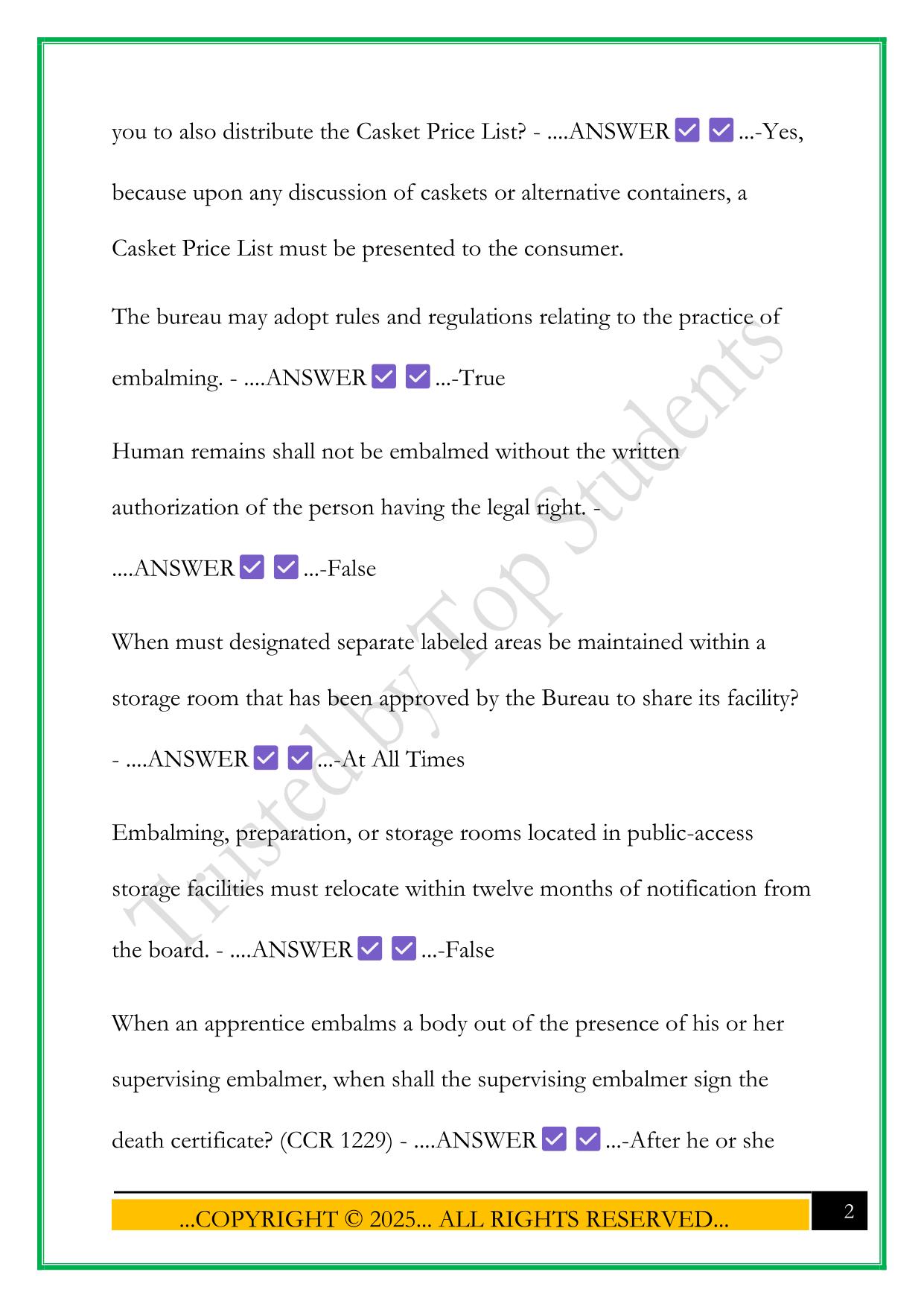FTC AND BP CALIFORNIA EXAM 2025 QUESTIONS AND ANSWERS