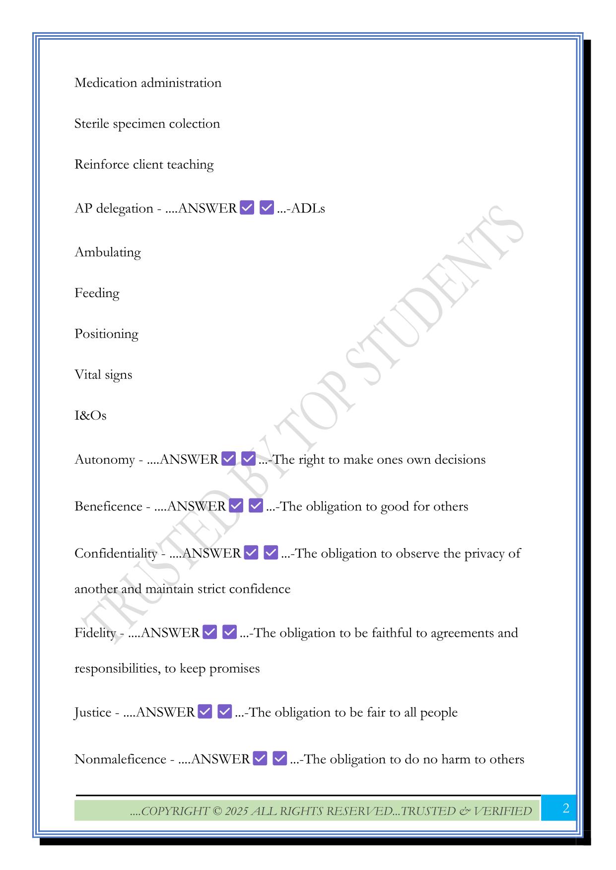 Comprehensive NCLEX-RN ATI review 2025 Questions and Answers