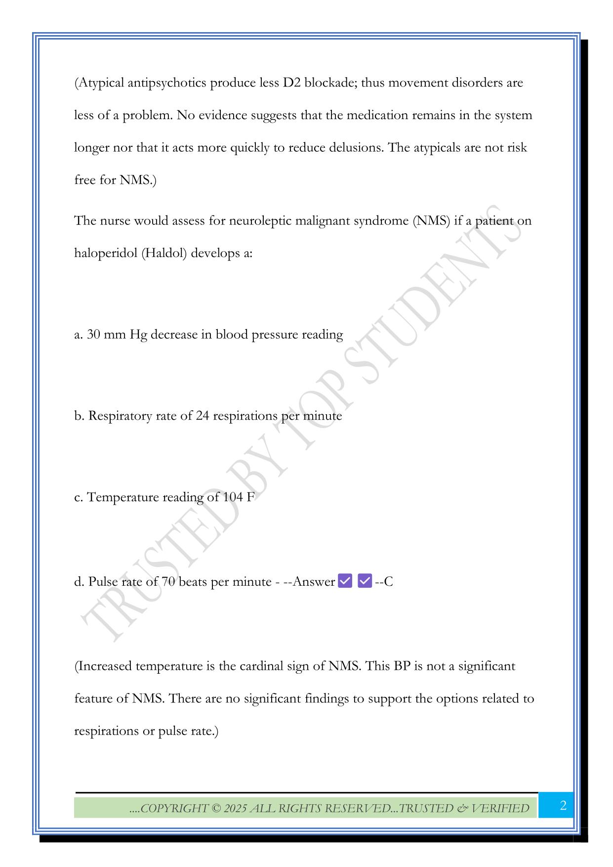 Psychopharmacology Exam 2025 Questions and Answers