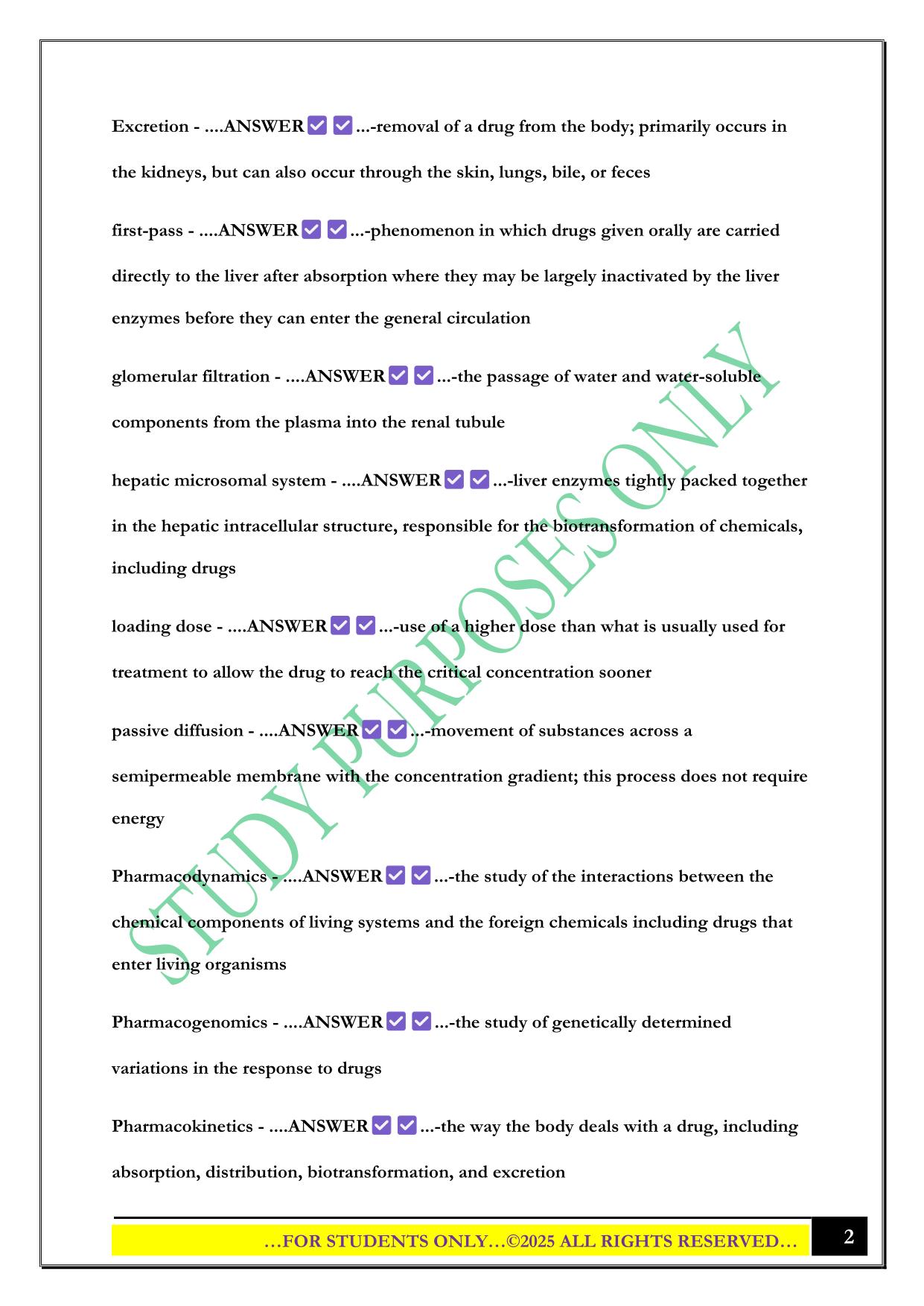 PN 1005 Pharmacology Midterm Exam 2025 Questions and Answers