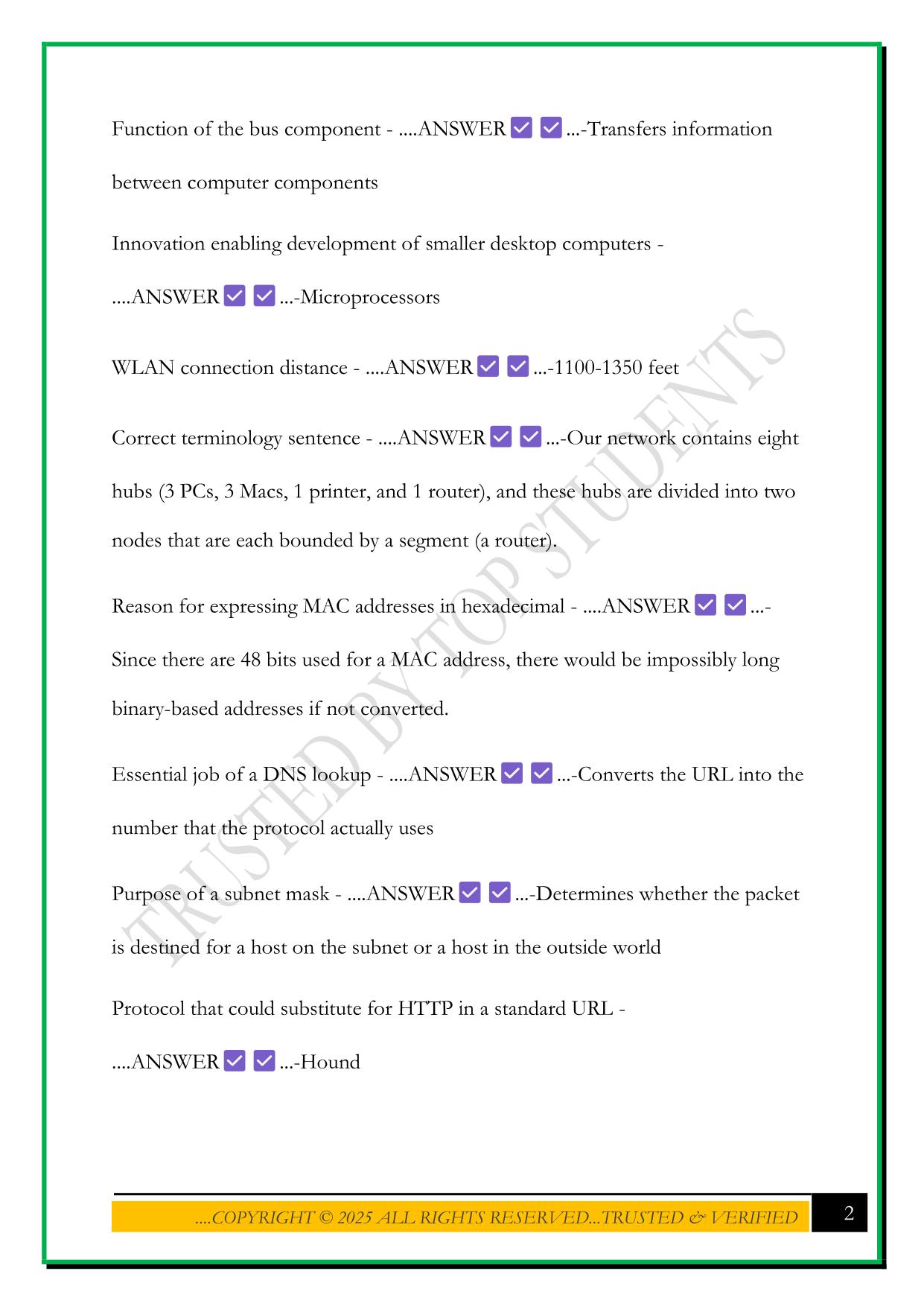 IT101 INFORMATION TECHNOLOGY - CUMULATIVE FINAL EXAM 2025 QUESTIONS AND ANSWERS