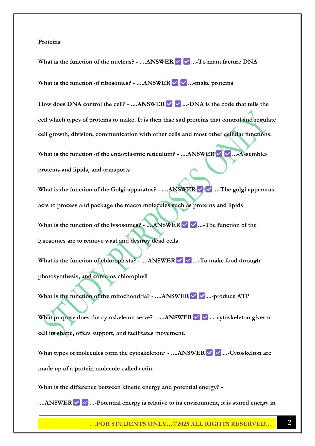 BSC-108 University of Alabama Exam 1 2025 Questions and Answers