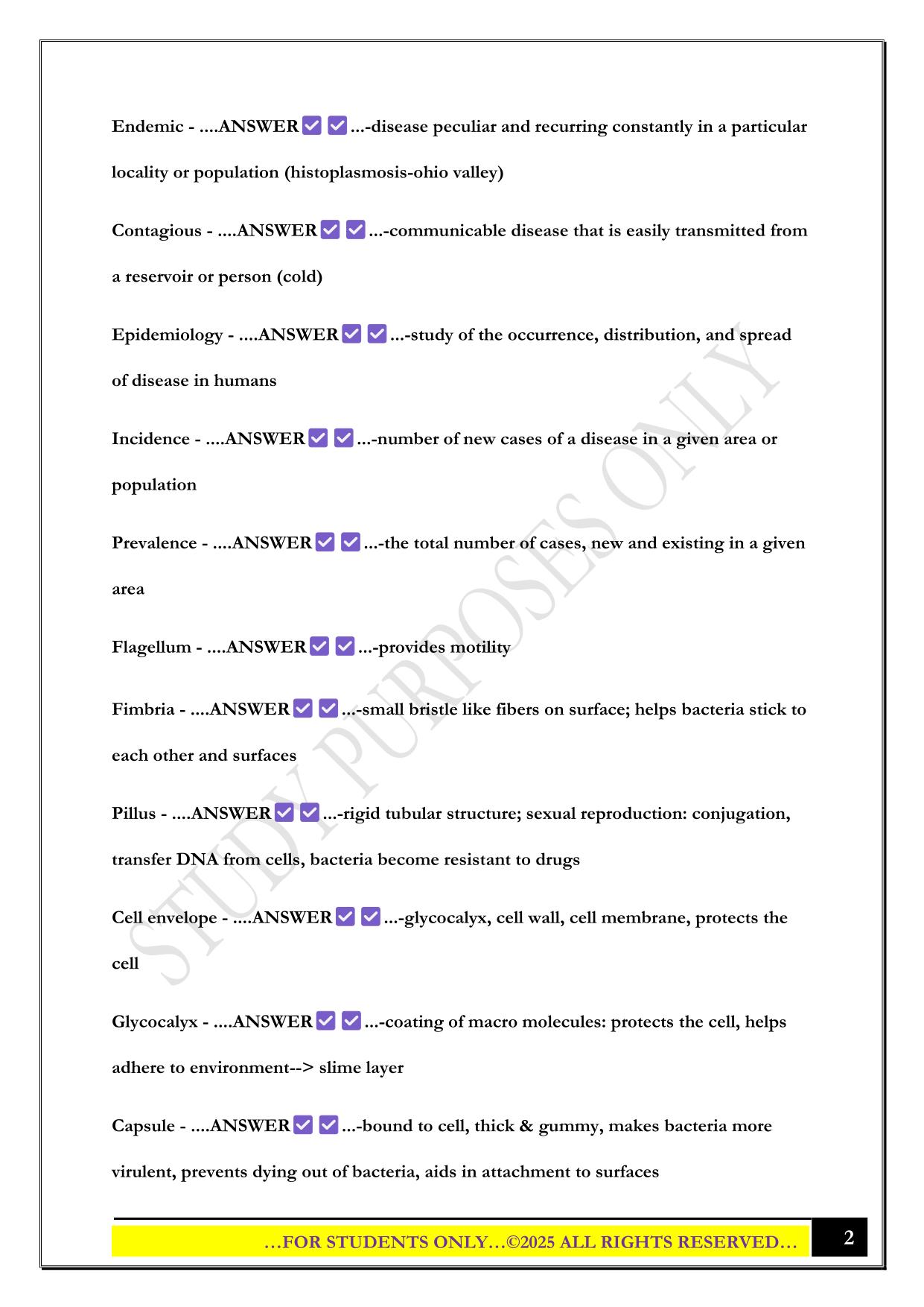 Microbiology IUPUI Exam 1 2025 Questions and Answers